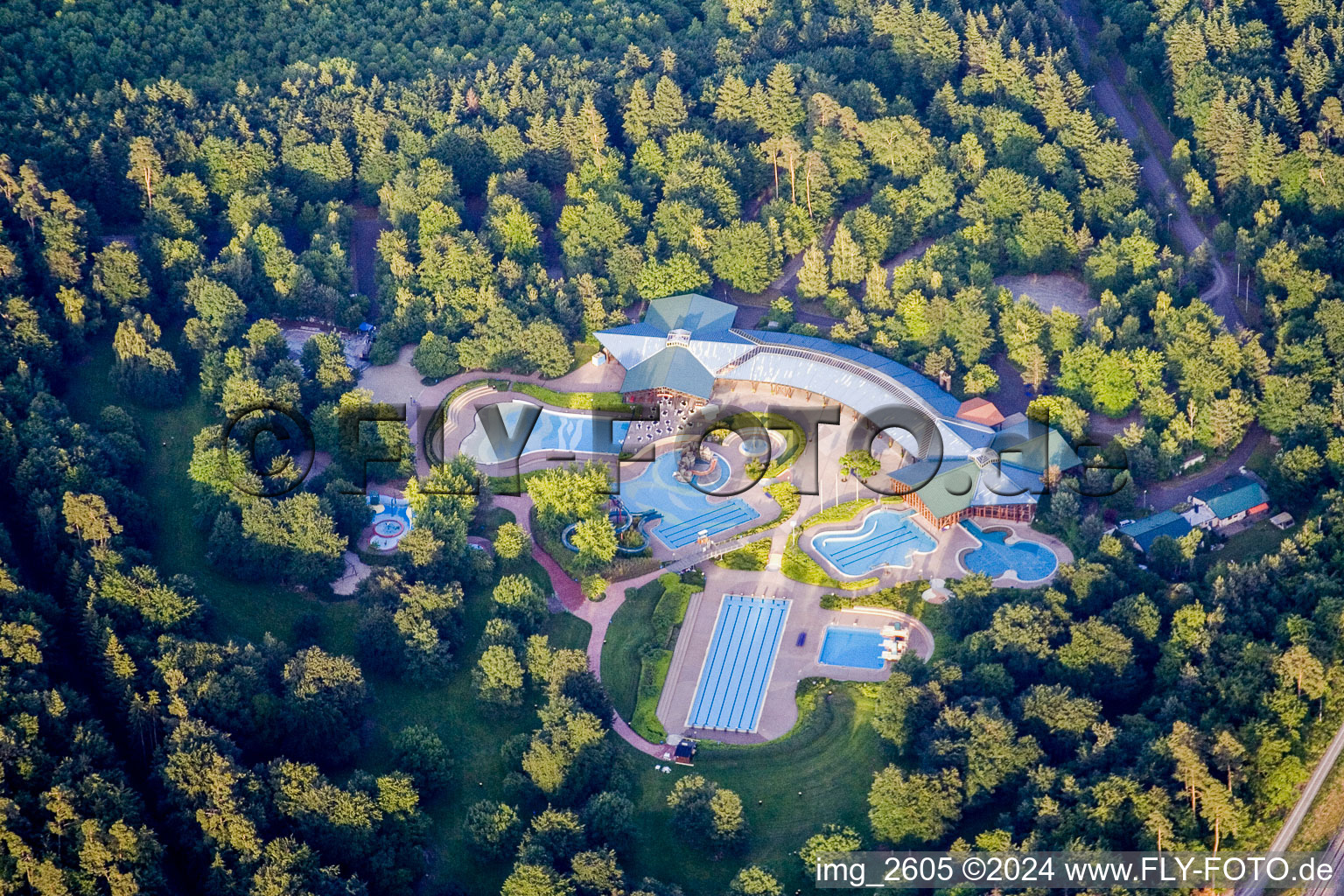 Swimming pool of the Badepark in Woerth am Rhein in the state Rhineland-Palatinate, Germany