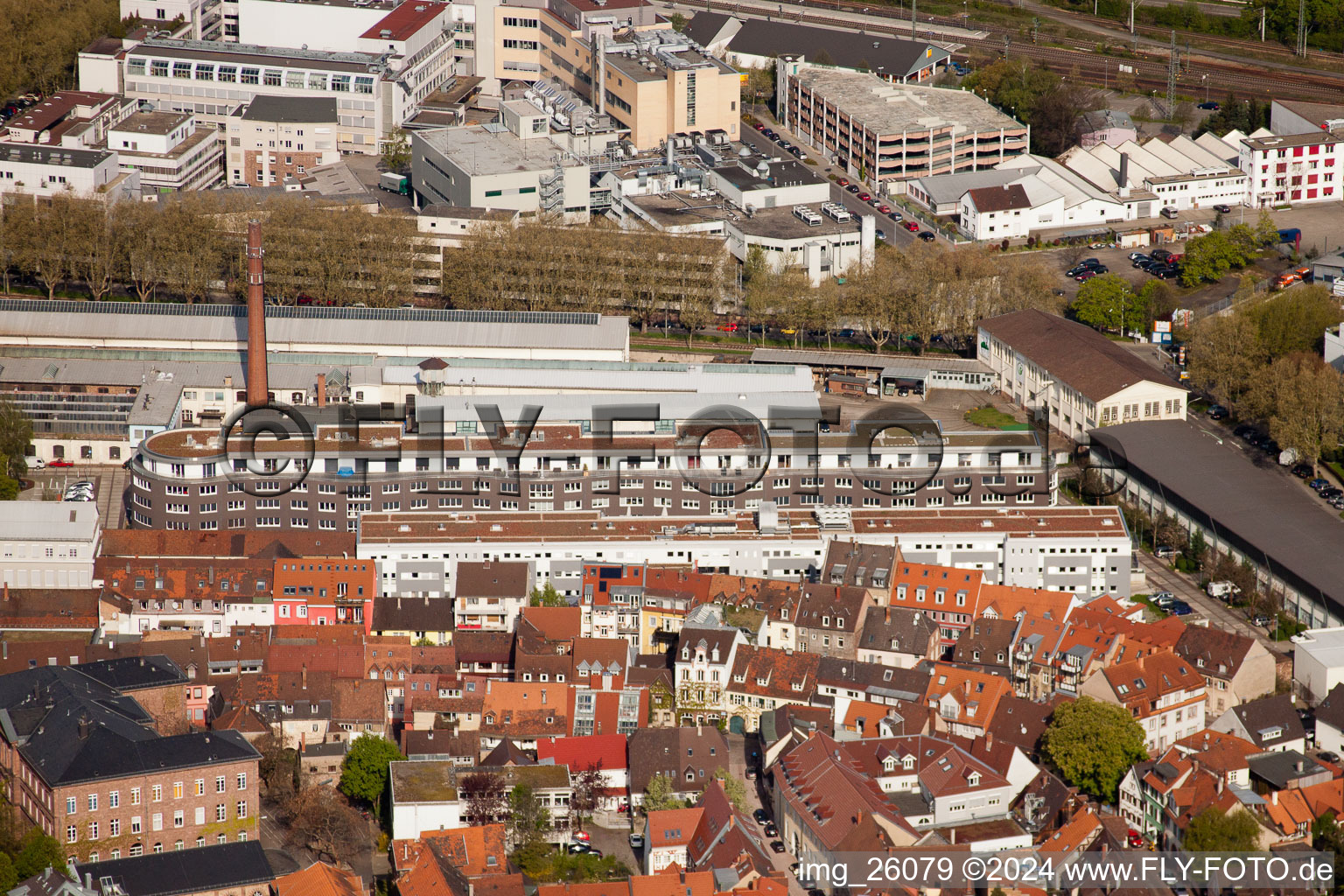 To the foundry in the district Durlach in Karlsruhe in the state Baden-Wuerttemberg, Germany out of the air