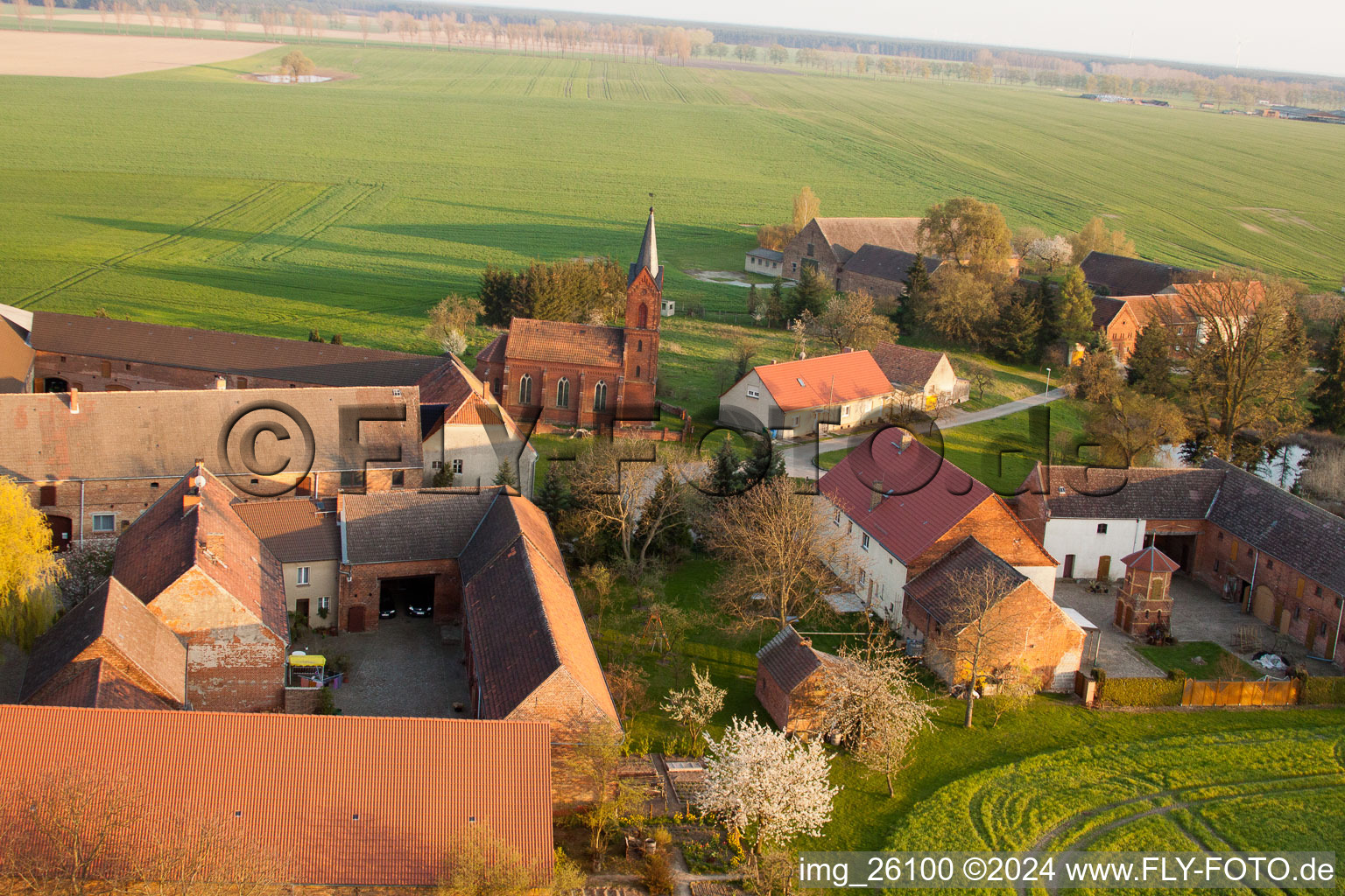 Aerial photograpy of Höfgen in the state Brandenburg, Germany