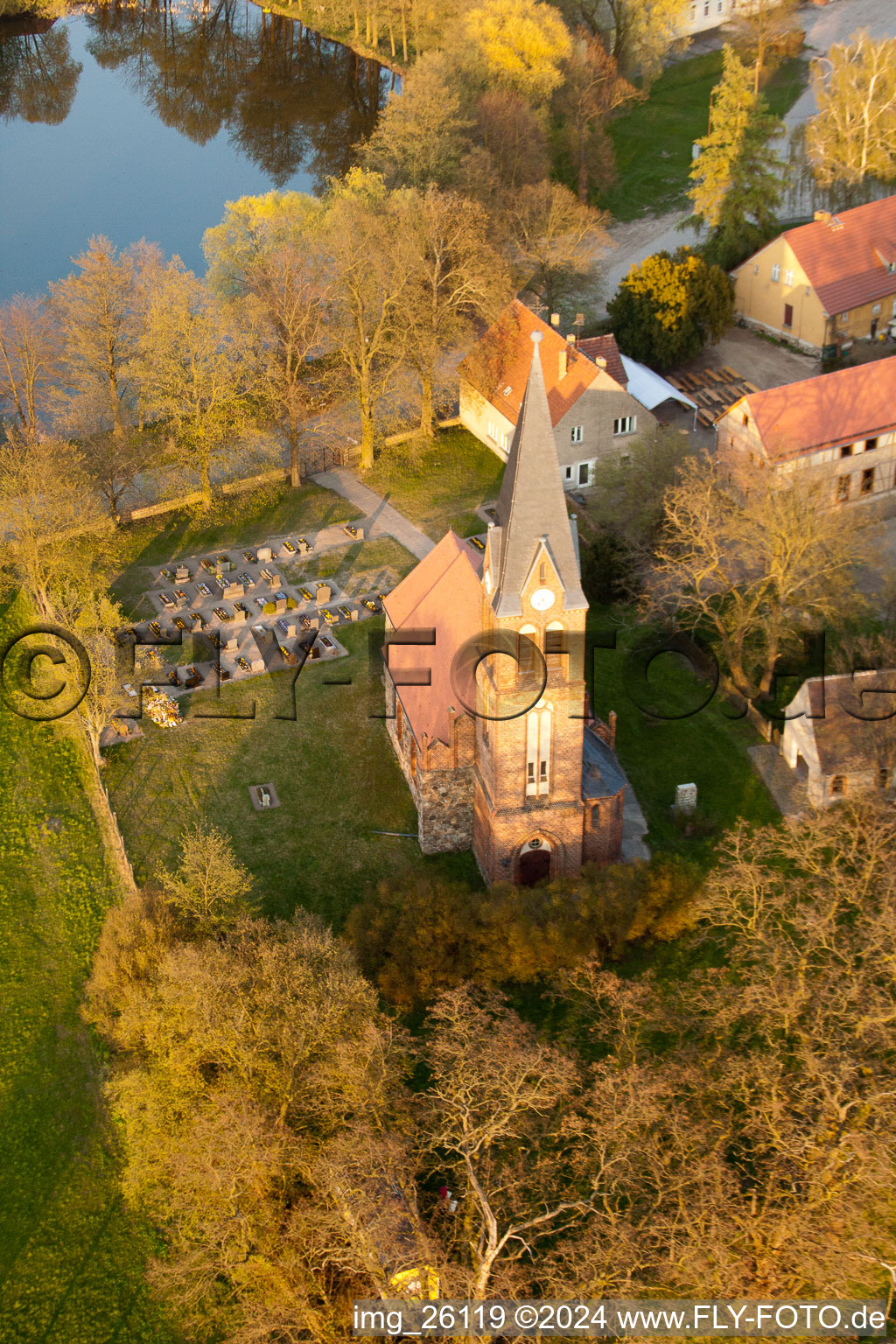 Church building in the village of in the district Borgisdorf in Niederer Flaeming in the state Brandenburg