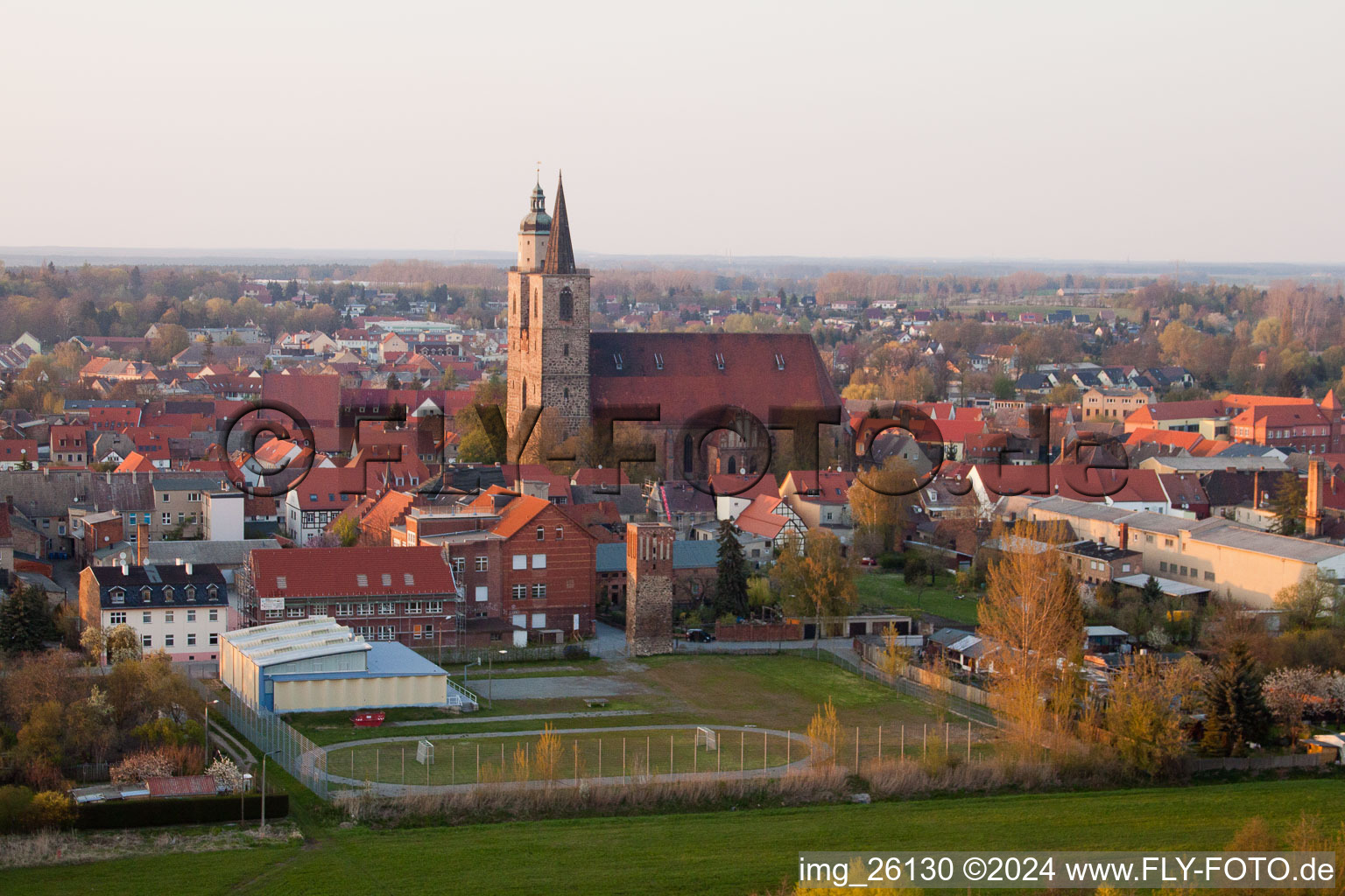 Church building of the Nikolai-church in Old Town- center of downtown in Jueterbog in the state Brandenburg