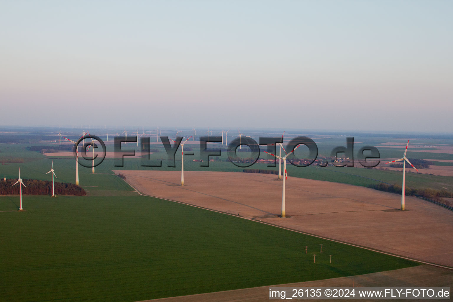 Wind farm near Neumarkt, Brandenburg in Neumarkt in the state Brandenburg, Germany