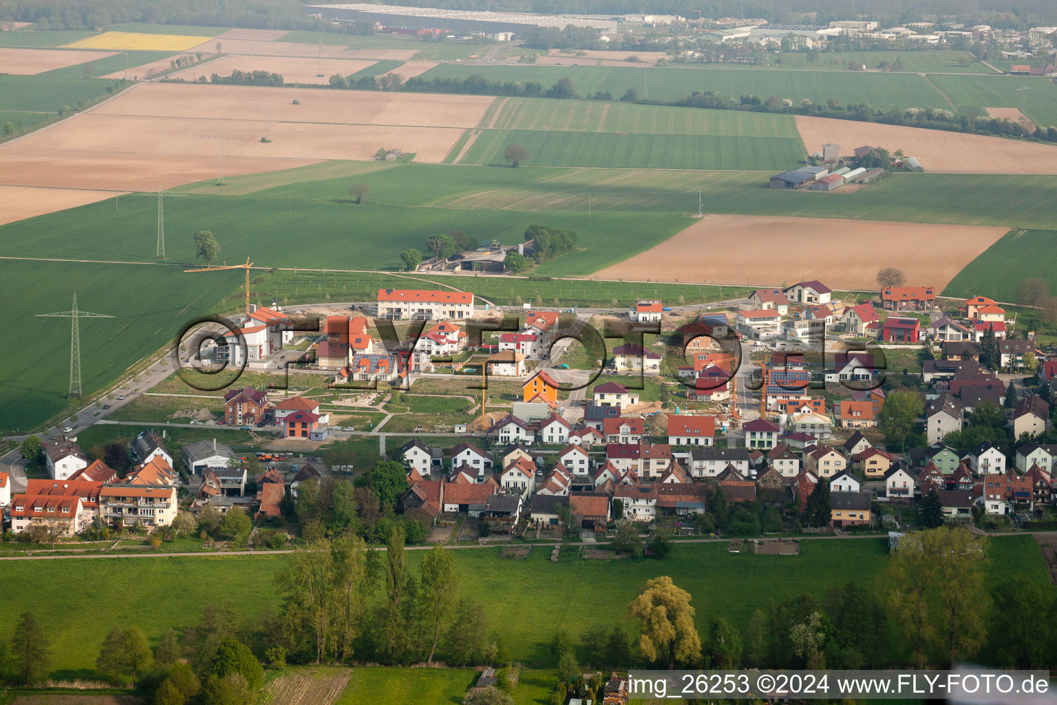 Mountain trail in Kandel in the state Rhineland-Palatinate, Germany seen from above