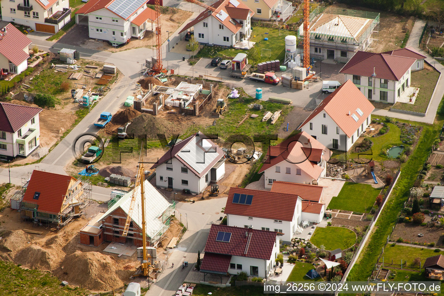 High path in Kandel in the state Rhineland-Palatinate, Germany viewn from the air