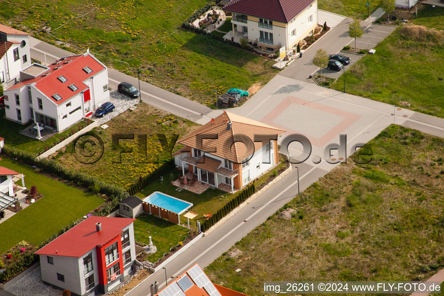 Mountain trail in Kandel in the state Rhineland-Palatinate, Germany seen from a drone