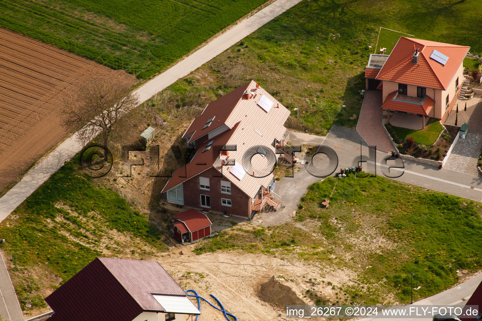 Mountain trail in Kandel in the state Rhineland-Palatinate, Germany seen from above