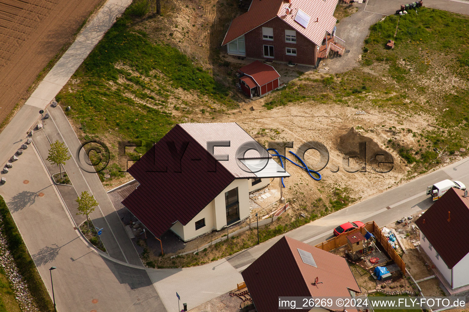 Bird's eye view of Mountain trail in Kandel in the state Rhineland-Palatinate, Germany