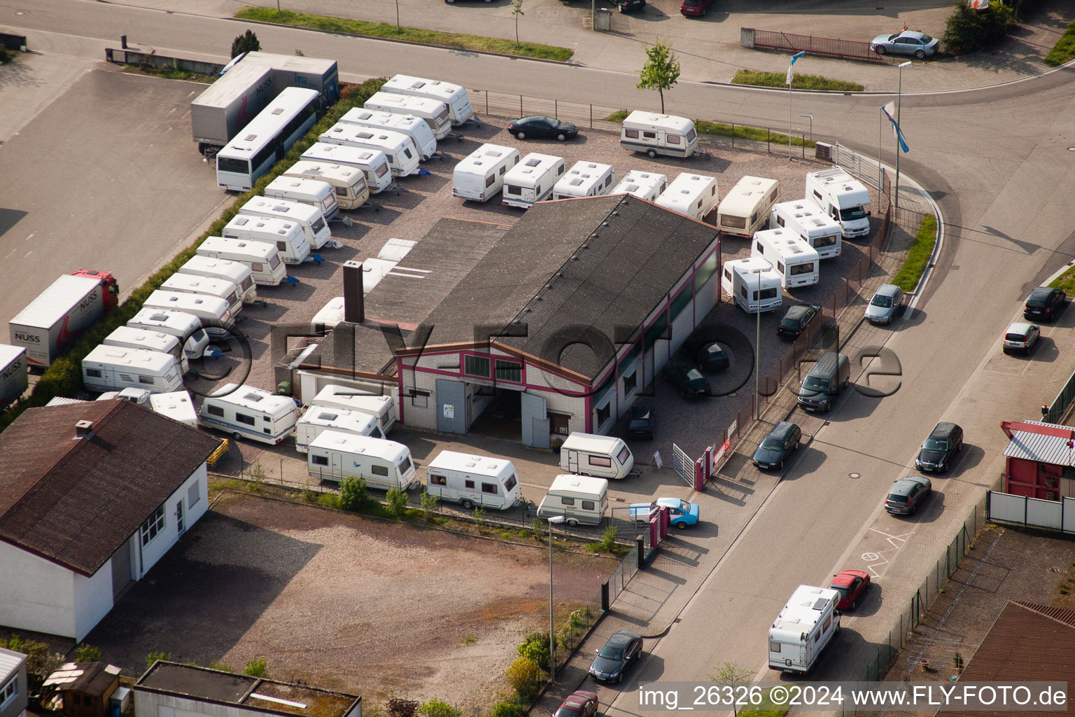 Caravan in the Horst industrial estate in the district Minderslachen in Kandel in the state Rhineland-Palatinate, Germany