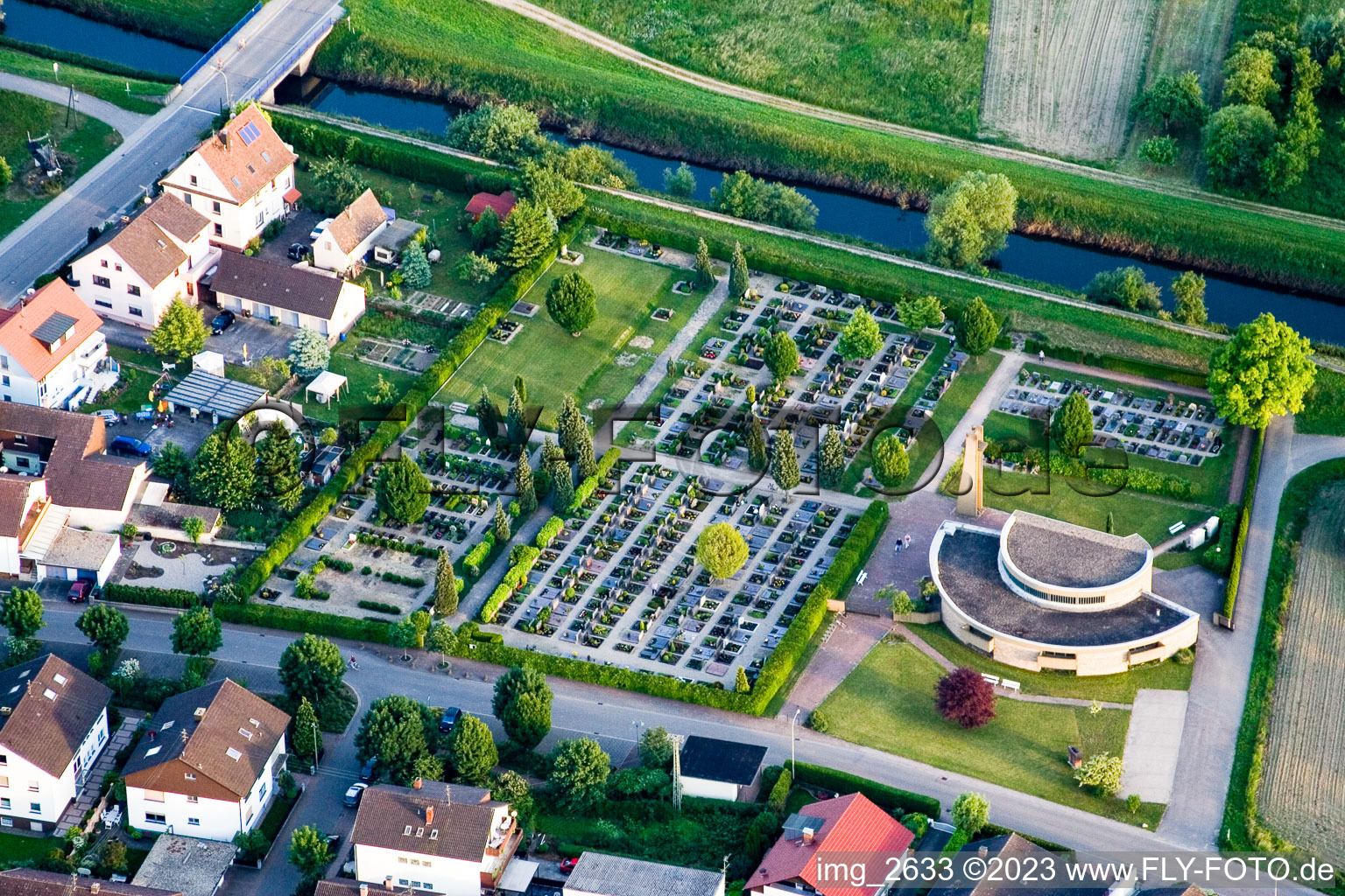 Cemetery in Neuburg in the state Rhineland-Palatinate, Germany