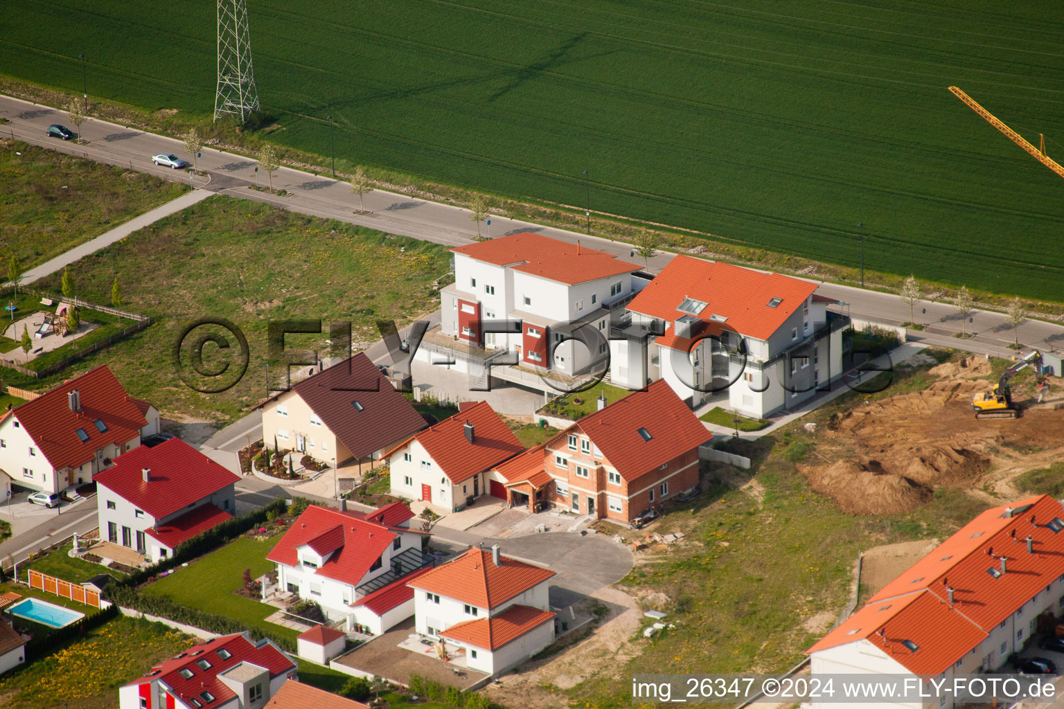 Drone image of High path in Kandel in the state Rhineland-Palatinate, Germany