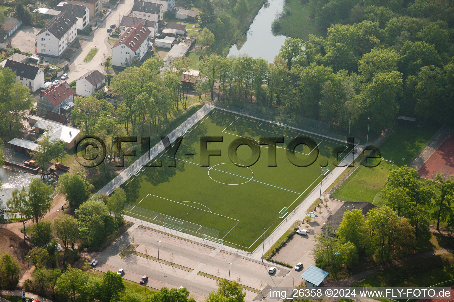 Artificial turf pitch in Kandel in the state Rhineland-Palatinate, Germany
