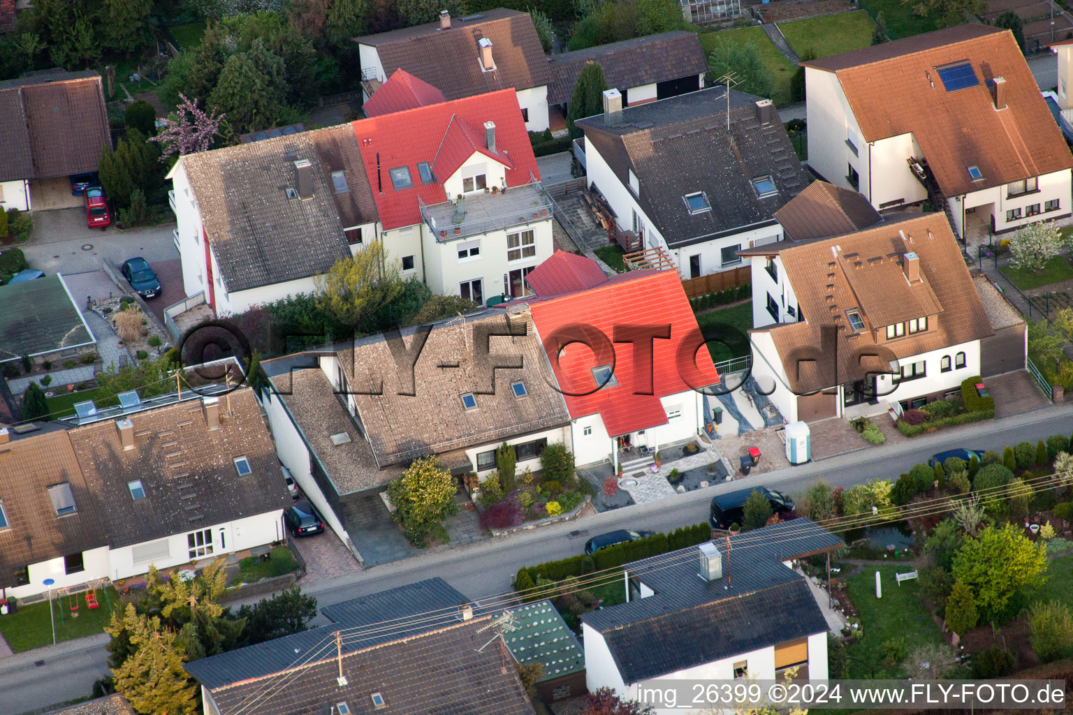 Drone image of District Grünwettersbach in Karlsruhe in the state Baden-Wuerttemberg, Germany