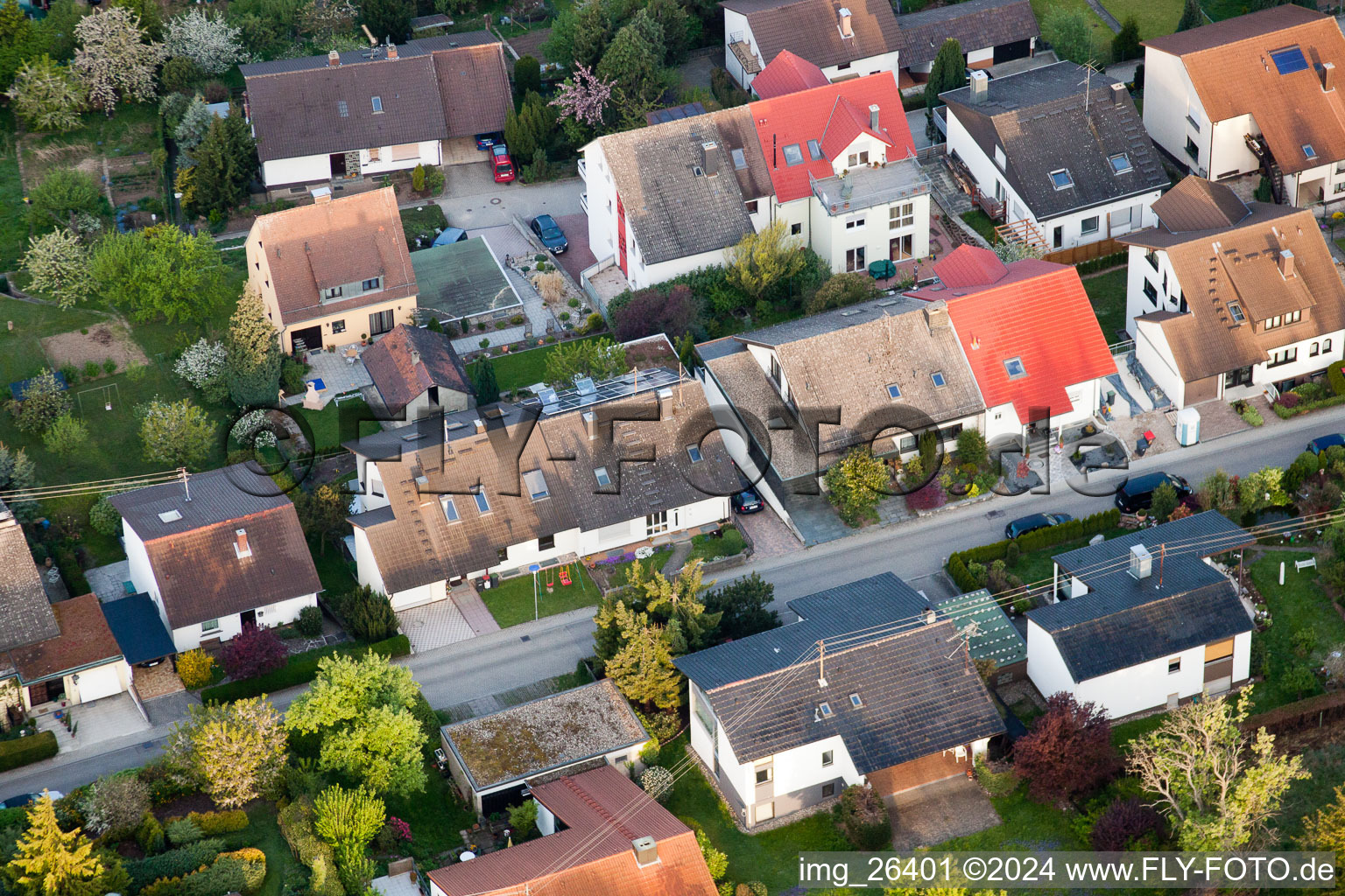 District Grünwettersbach in Karlsruhe in the state Baden-Wuerttemberg, Germany from a drone