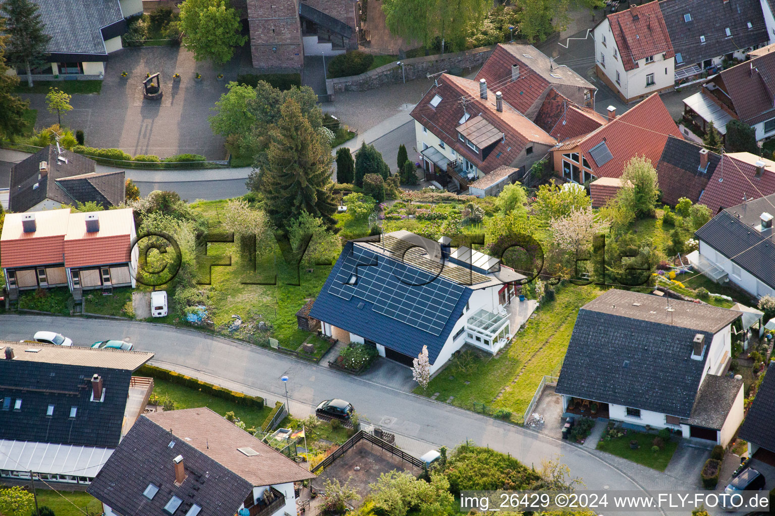 District Grünwettersbach in Karlsruhe in the state Baden-Wuerttemberg, Germany out of the air