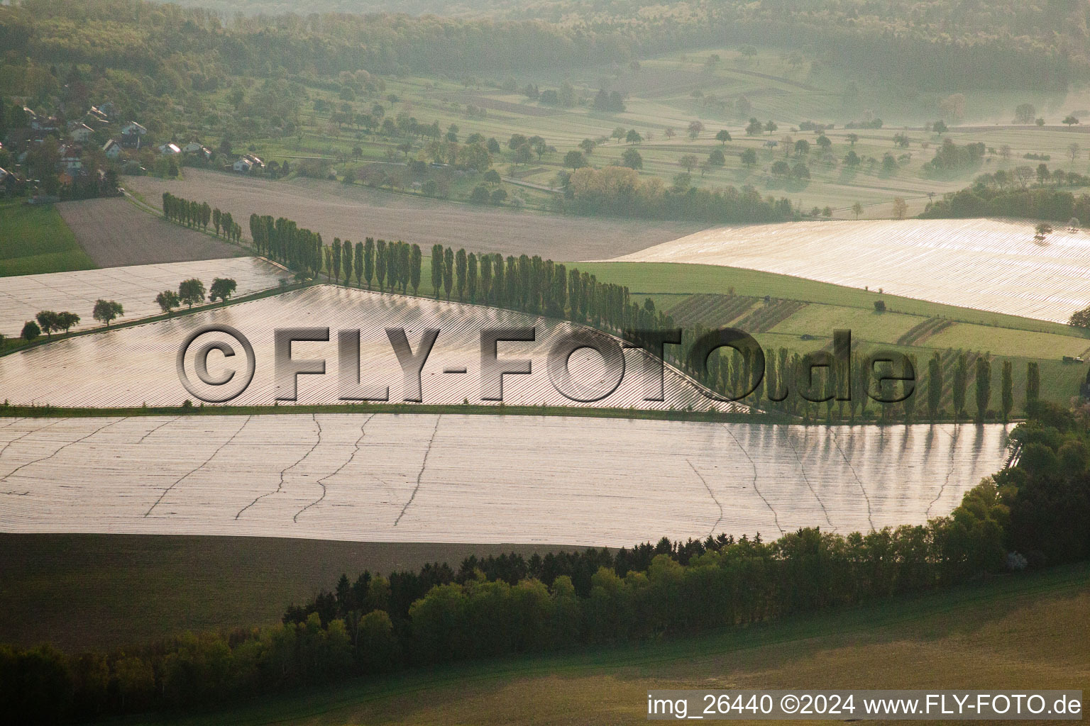 Aerial view of Thomashof in the district Hohenwettersbach in Karlsruhe in the state Baden-Wuerttemberg, Germany