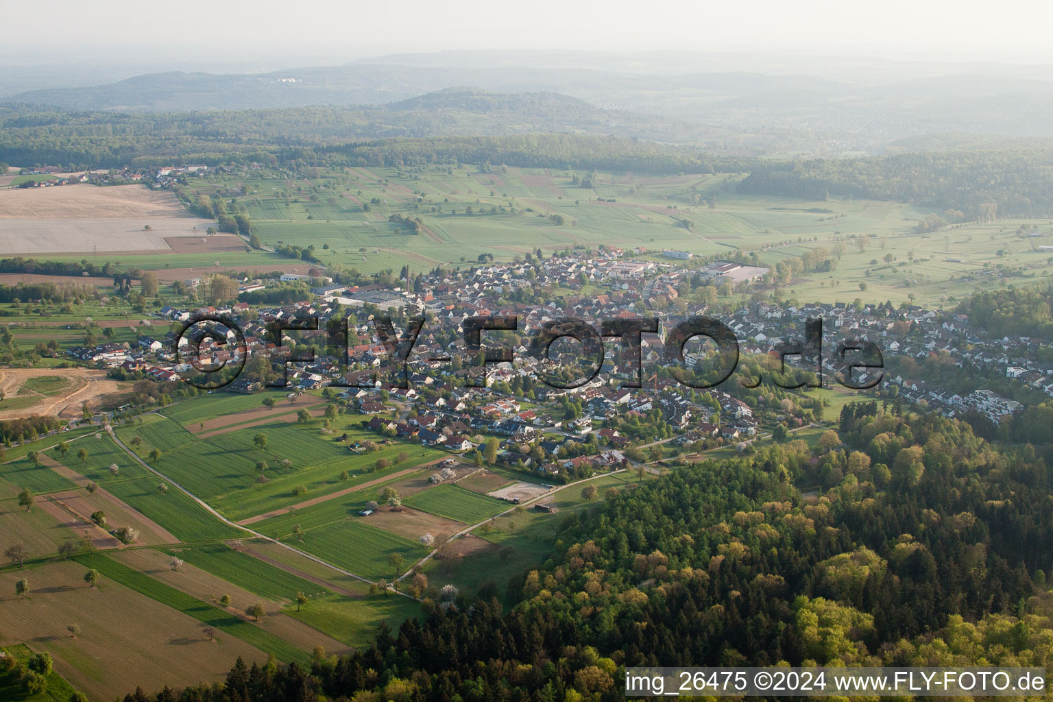 District Stupferich in Karlsruhe in the state Baden-Wuerttemberg, Germany out of the air