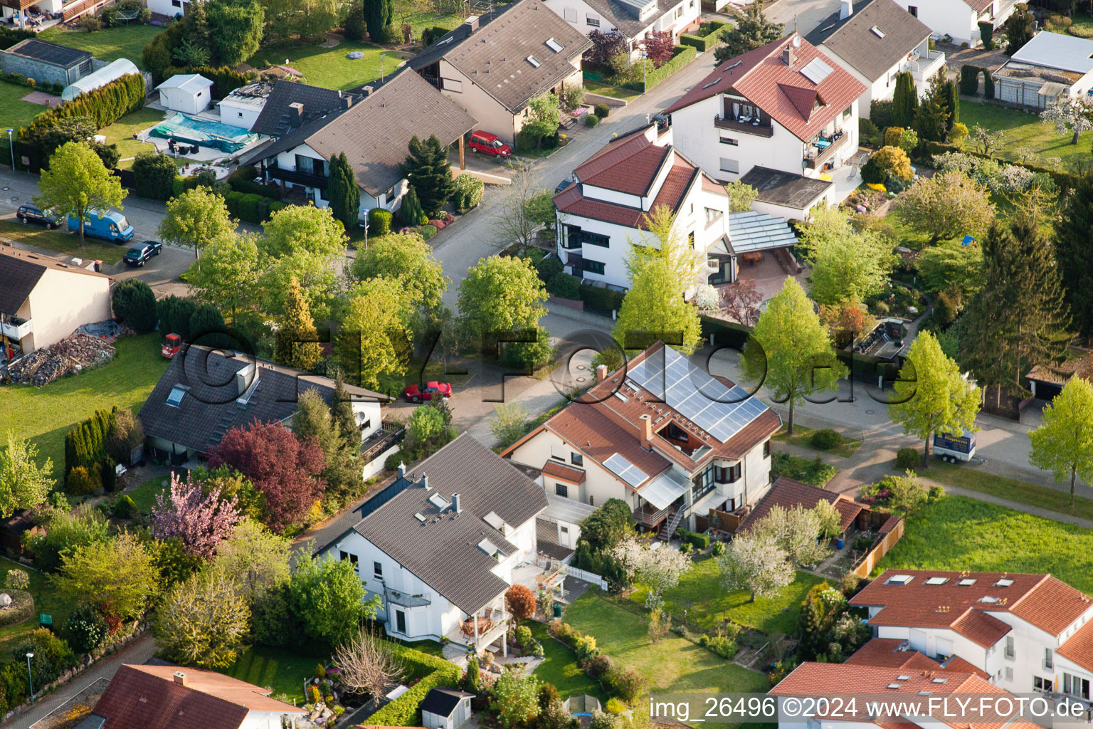 District Stupferich in Karlsruhe in the state Baden-Wuerttemberg, Germany out of the air