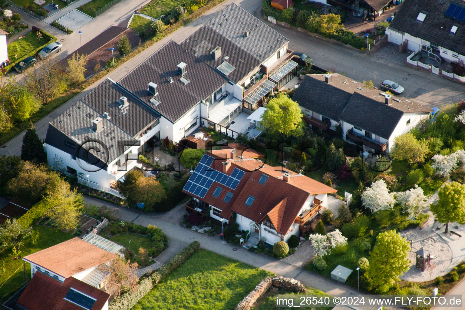 Aerial photograpy of District Stupferich in Karlsruhe in the state Baden-Wuerttemberg, Germany