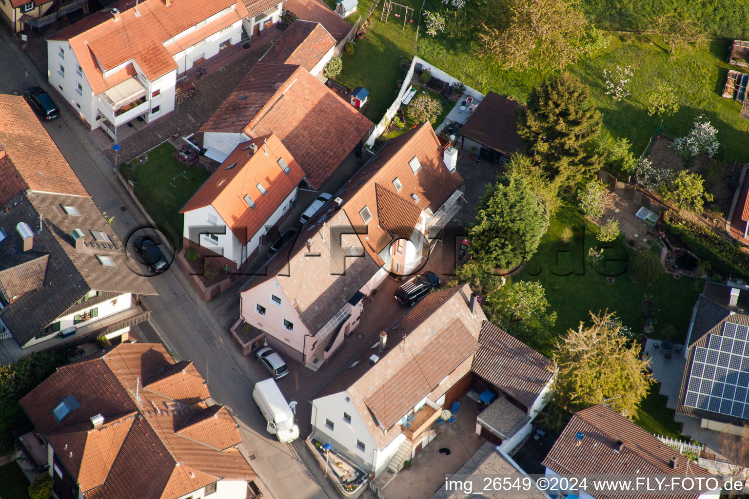 Drone image of District Stupferich in Karlsruhe in the state Baden-Wuerttemberg, Germany