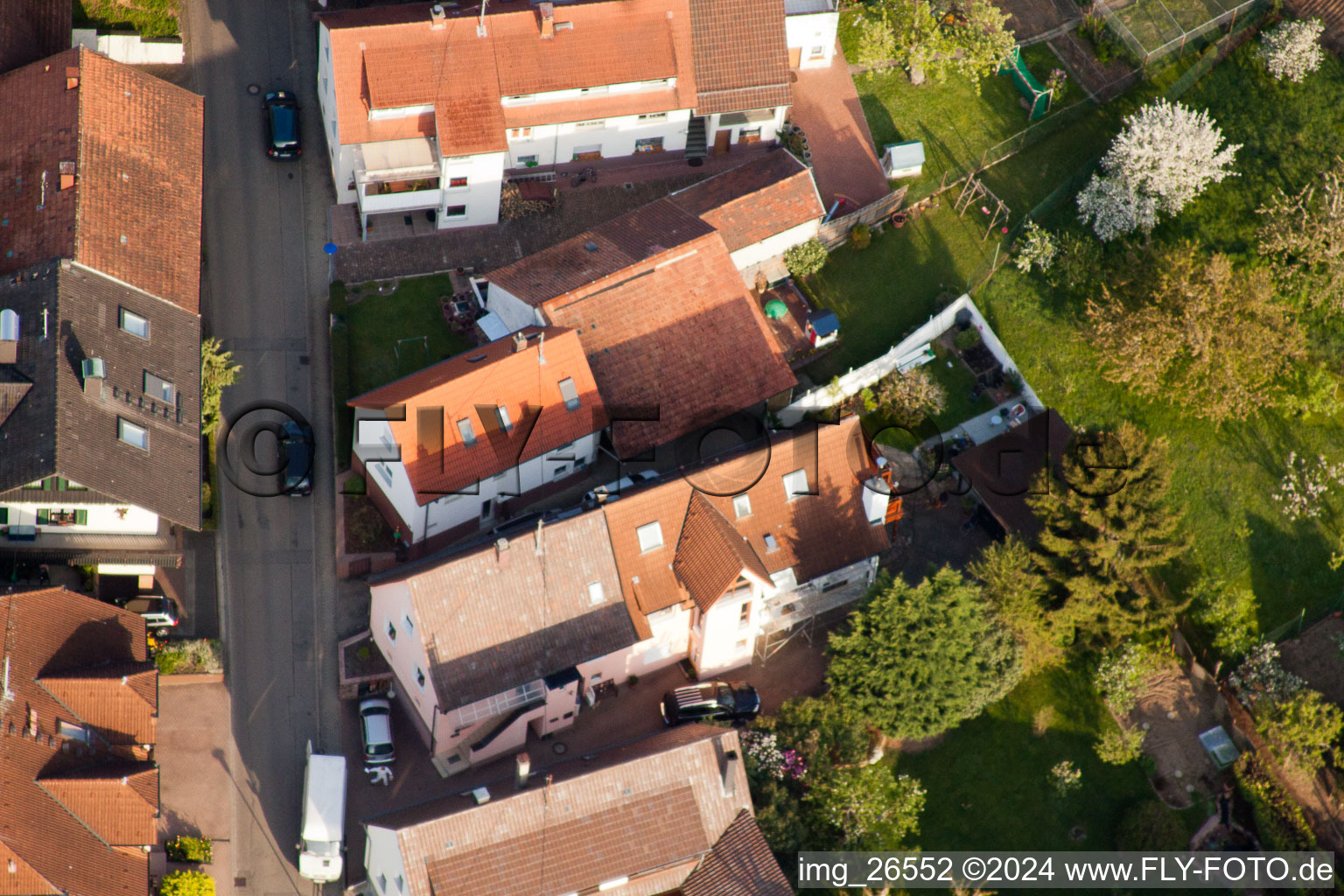 District Stupferich in Karlsruhe in the state Baden-Wuerttemberg, Germany from a drone