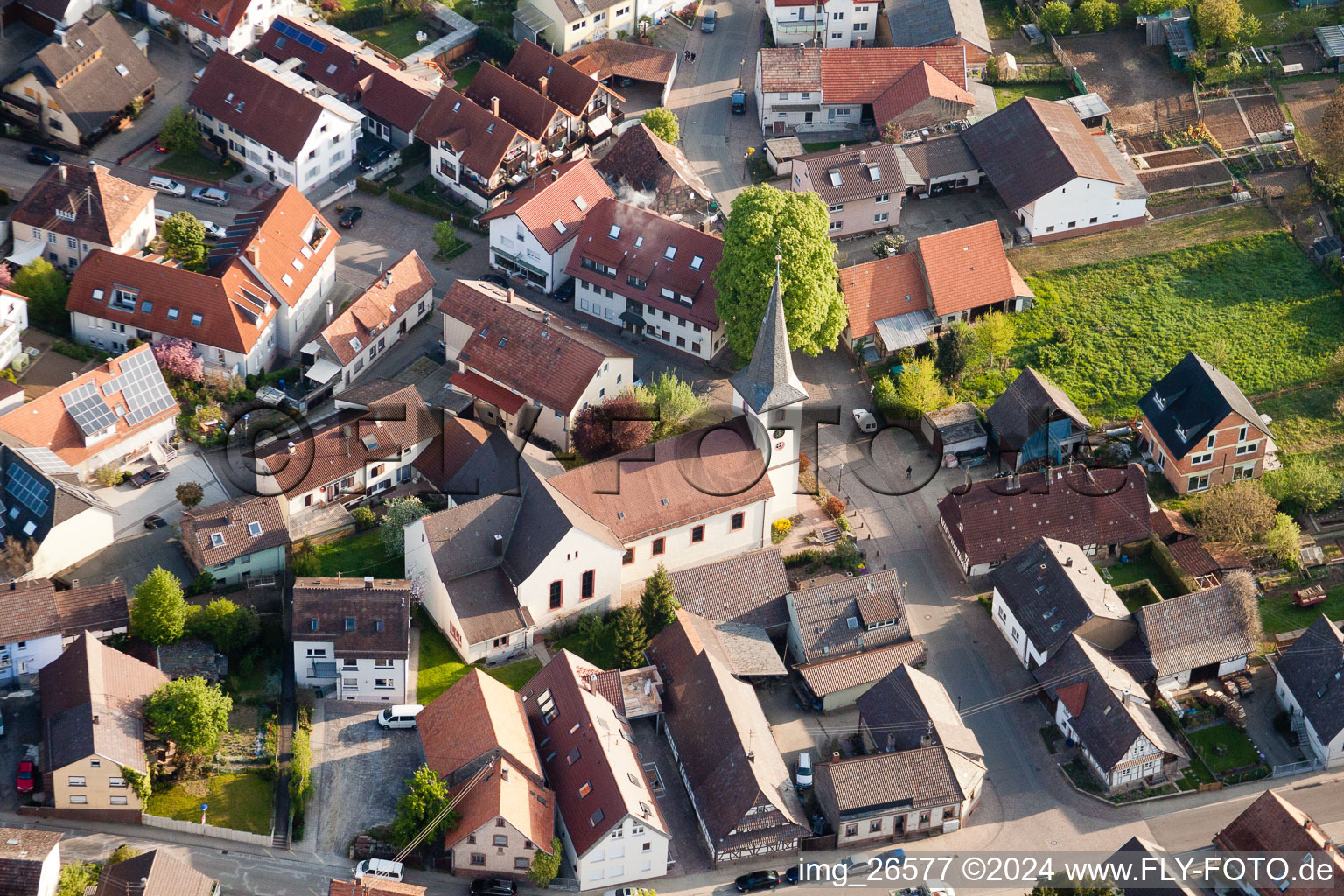 District Stupferich in Karlsruhe in the state Baden-Wuerttemberg, Germany out of the air