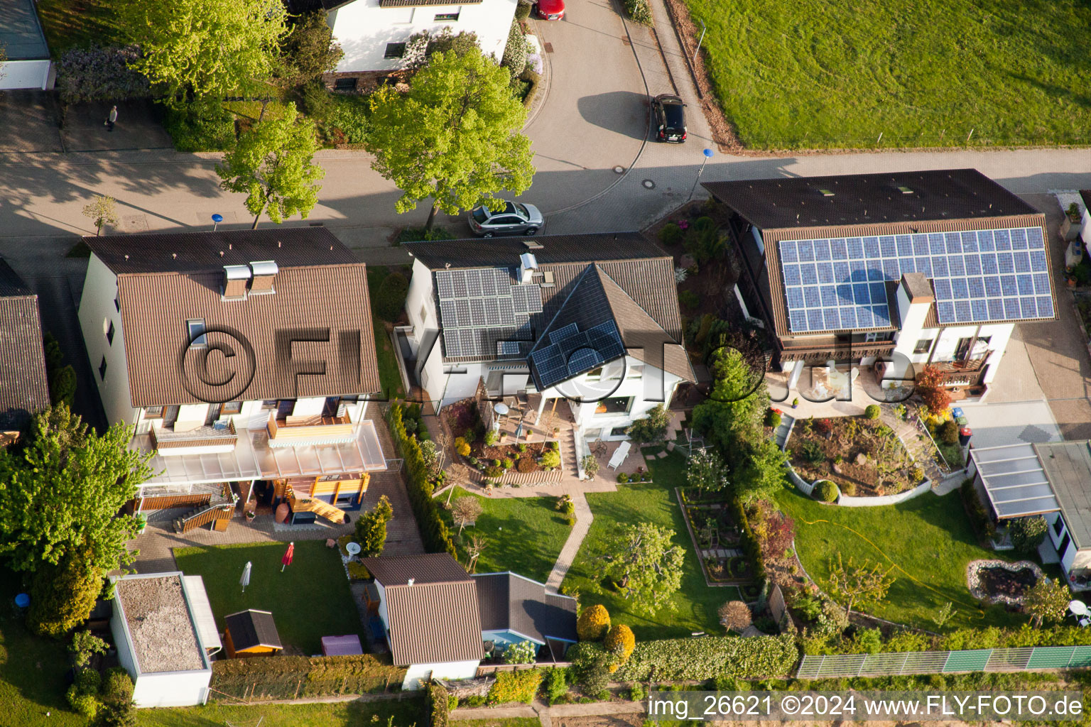 Drone image of District Stupferich in Karlsruhe in the state Baden-Wuerttemberg, Germany