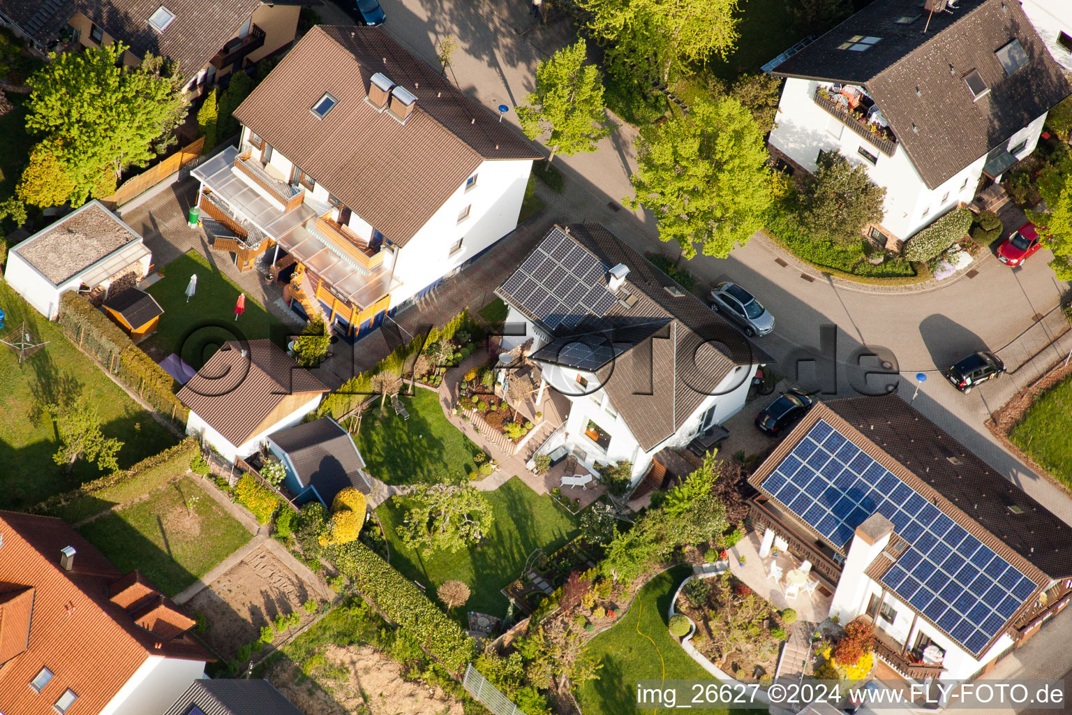 Aerial photograpy of District Stupferich in Karlsruhe in the state Baden-Wuerttemberg, Germany