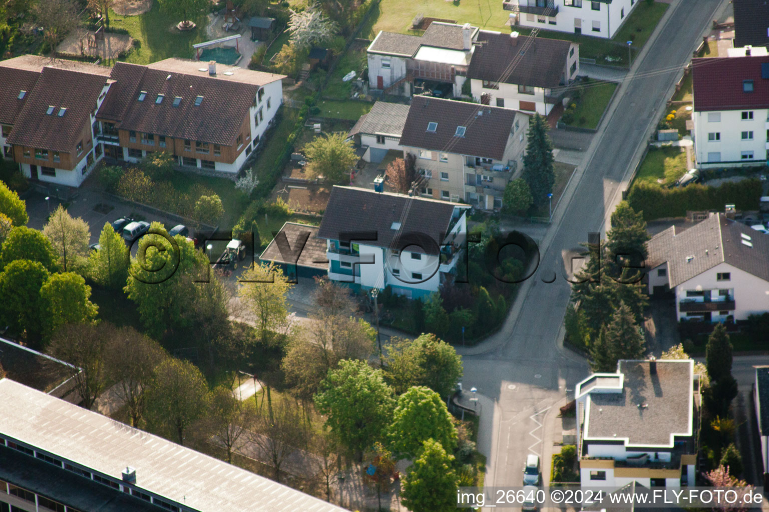 Drone image of District Stupferich in Karlsruhe in the state Baden-Wuerttemberg, Germany