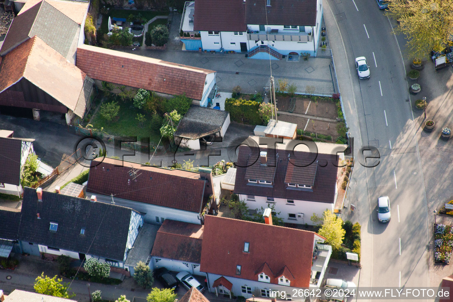 District Stupferich in Karlsruhe in the state Baden-Wuerttemberg, Germany from a drone