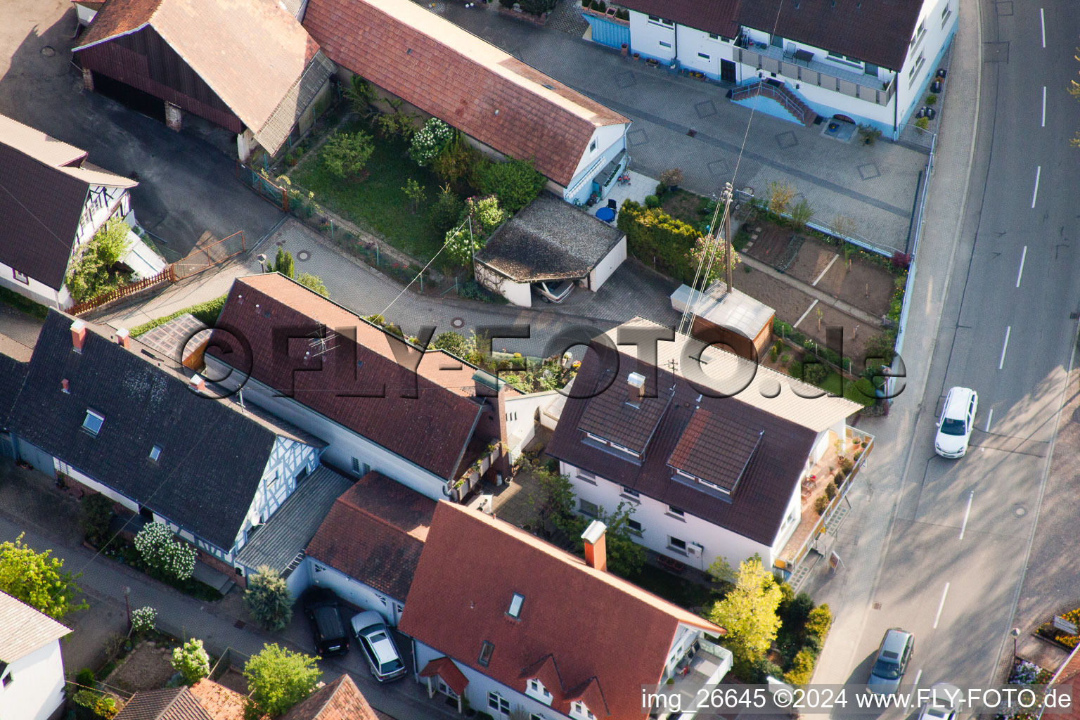 Aerial photograpy of District Stupferich in Karlsruhe in the state Baden-Wuerttemberg, Germany