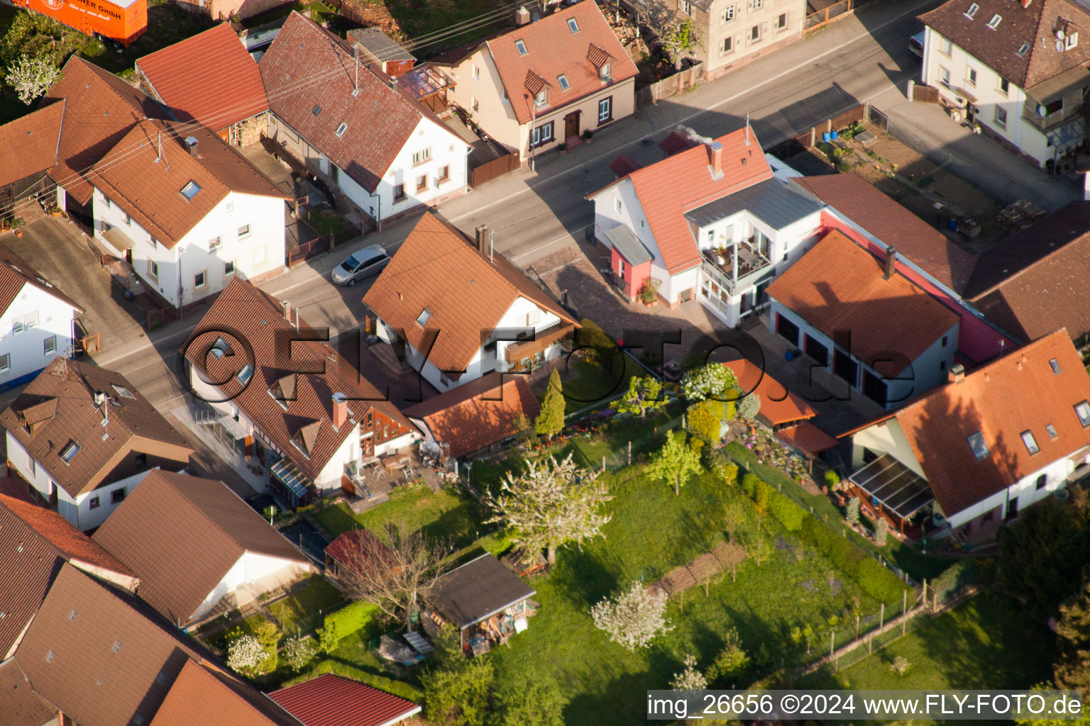 Drone image of District Stupferich in Karlsruhe in the state Baden-Wuerttemberg, Germany