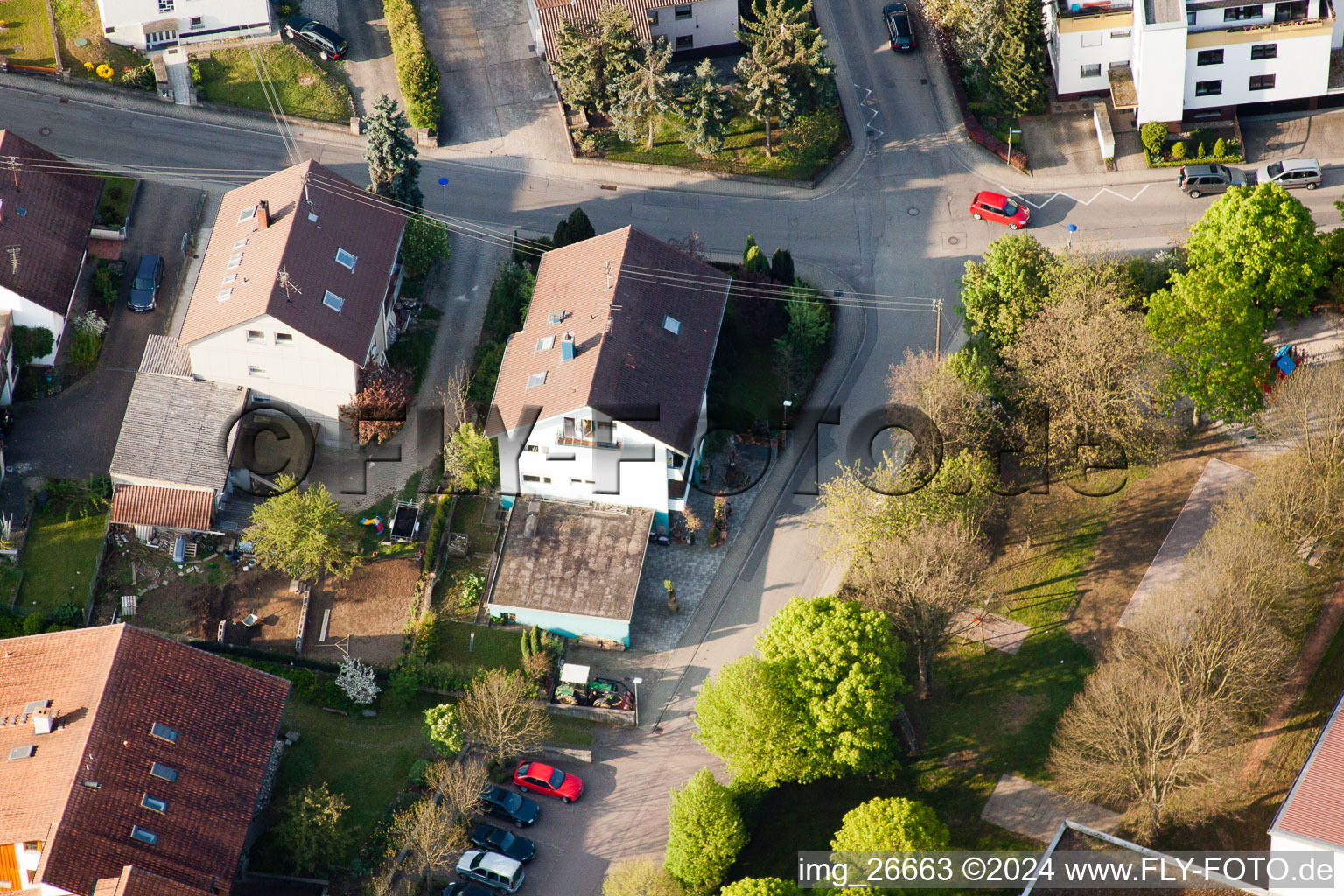 Aerial photograpy of District Stupferich in Karlsruhe in the state Baden-Wuerttemberg, Germany