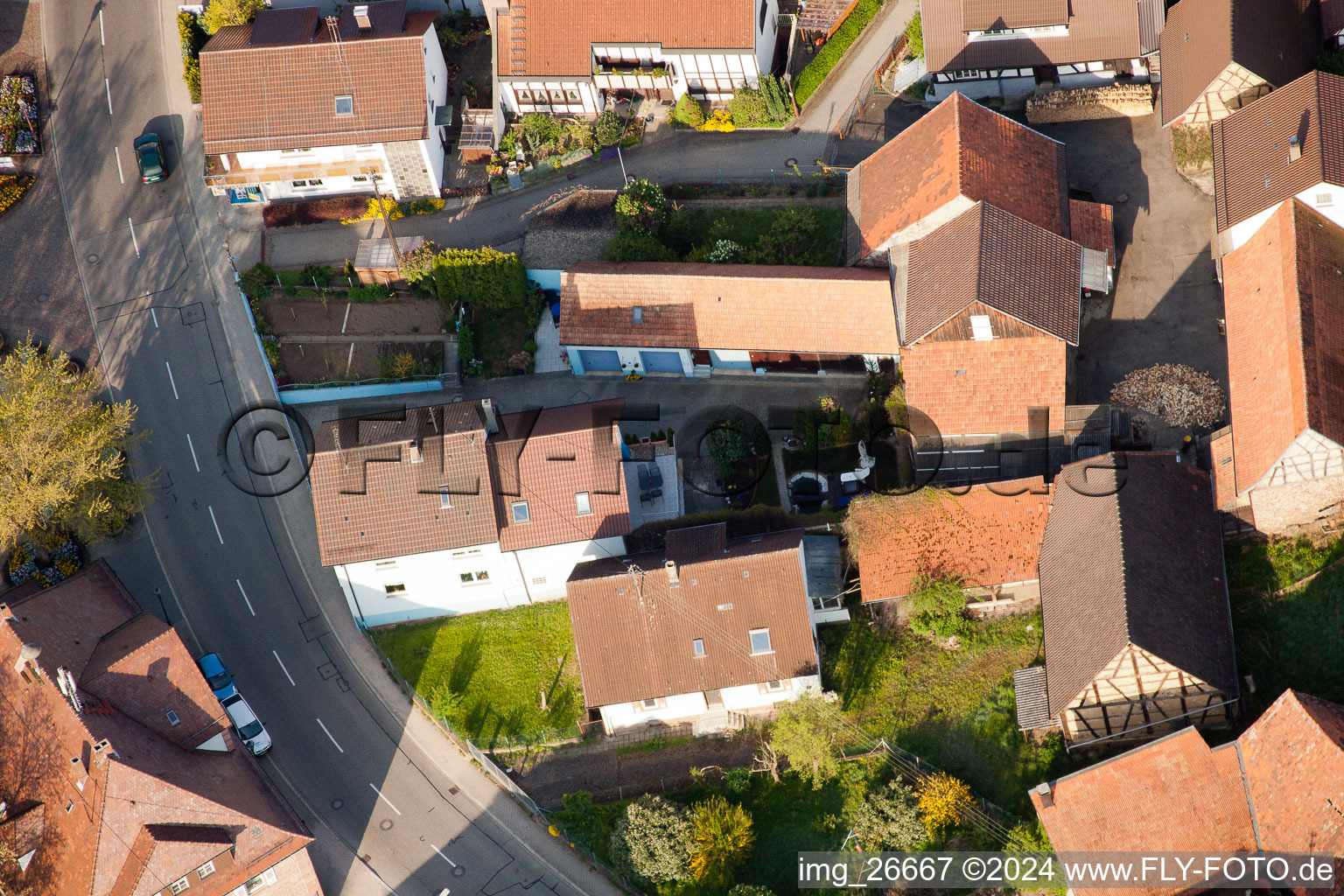 District Stupferich in Karlsruhe in the state Baden-Wuerttemberg, Germany out of the air