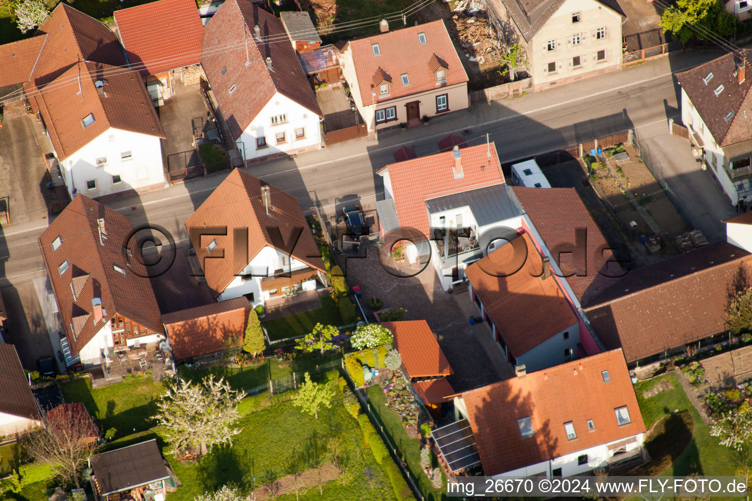 Bird's eye view of District Stupferich in Karlsruhe in the state Baden-Wuerttemberg, Germany