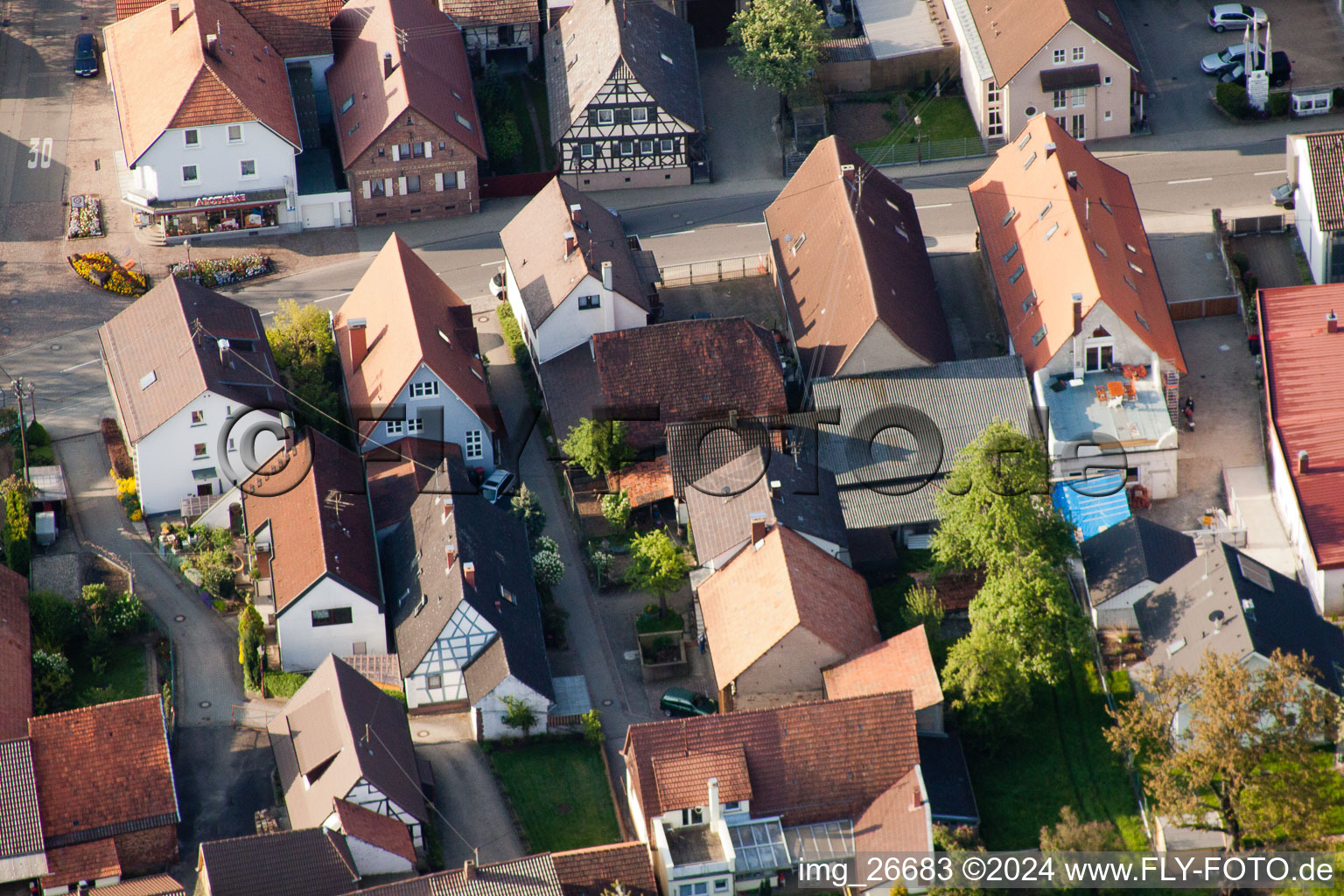 District Stupferich in Karlsruhe in the state Baden-Wuerttemberg, Germany out of the air