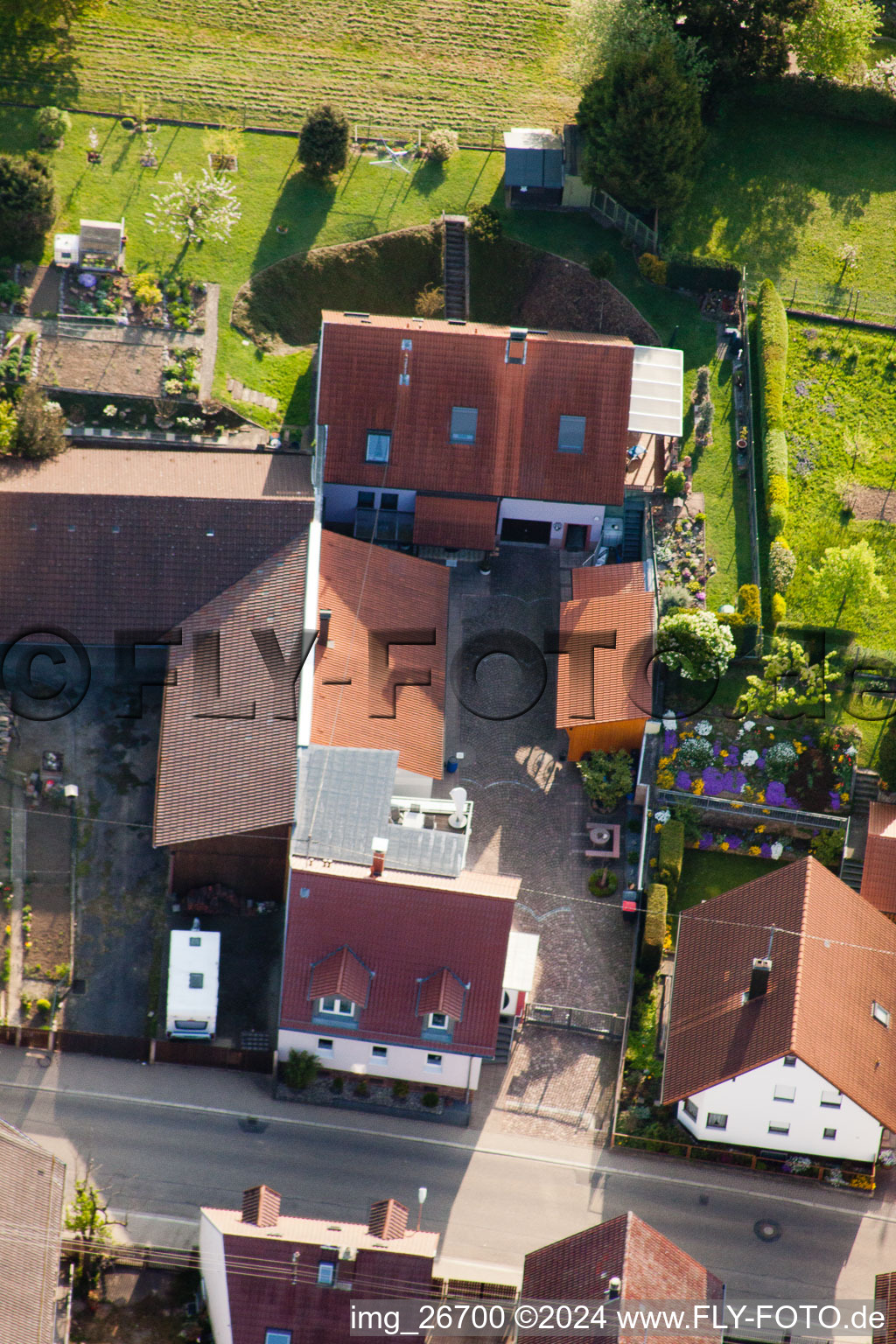 District Stupferich in Karlsruhe in the state Baden-Wuerttemberg, Germany out of the air