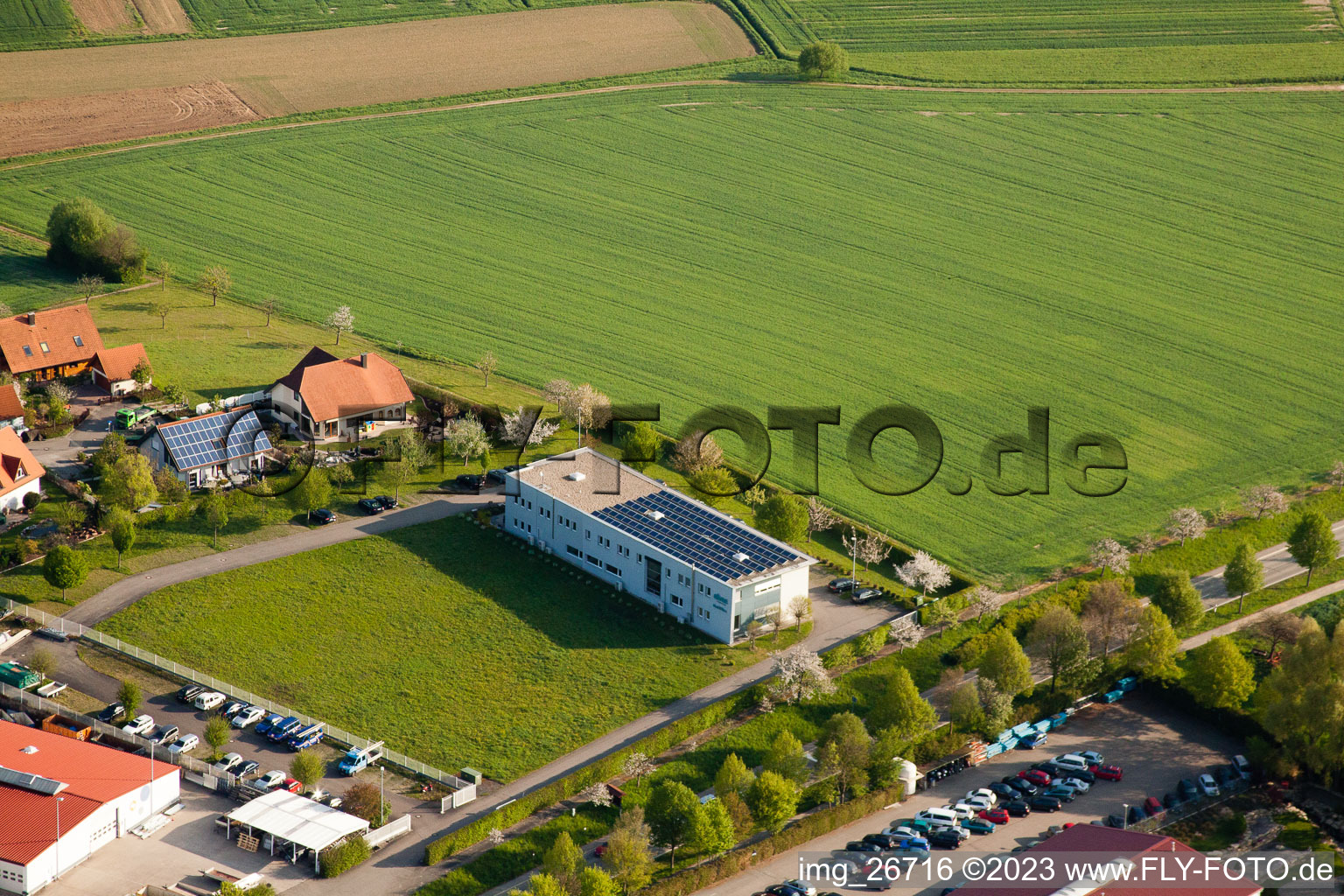 Aerial photograpy of ABAS Project Planning GmbH in the district Stupferich in Karlsruhe in the state Baden-Wuerttemberg, Germany