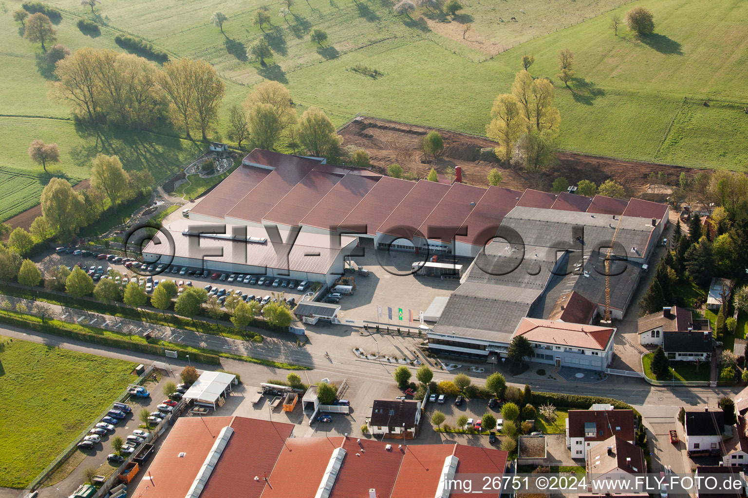 Aerial photograpy of District Stupferich in Karlsruhe in the state Baden-Wuerttemberg, Germany