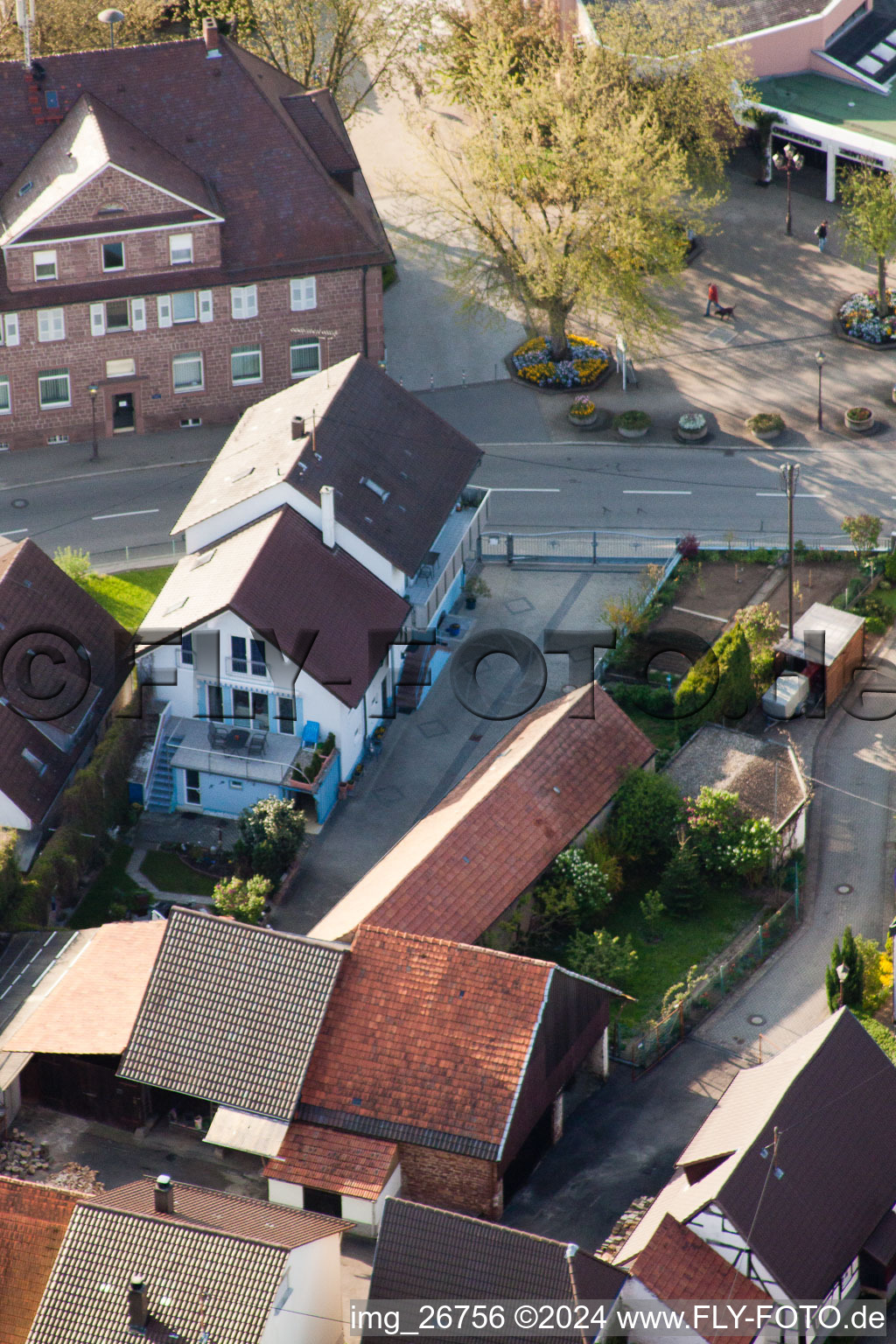 District Stupferich in Karlsruhe in the state Baden-Wuerttemberg, Germany seen from above