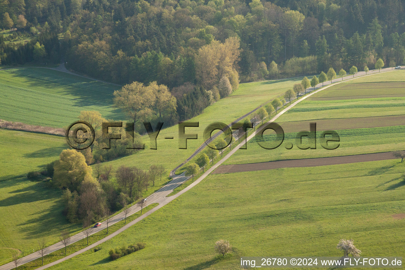 Drone recording of District Stupferich in Karlsruhe in the state Baden-Wuerttemberg, Germany