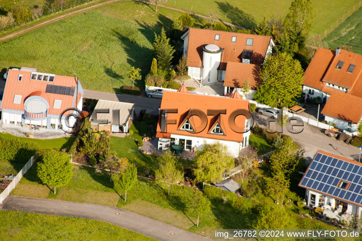 Drone image of District Stupferich in Karlsruhe in the state Baden-Wuerttemberg, Germany