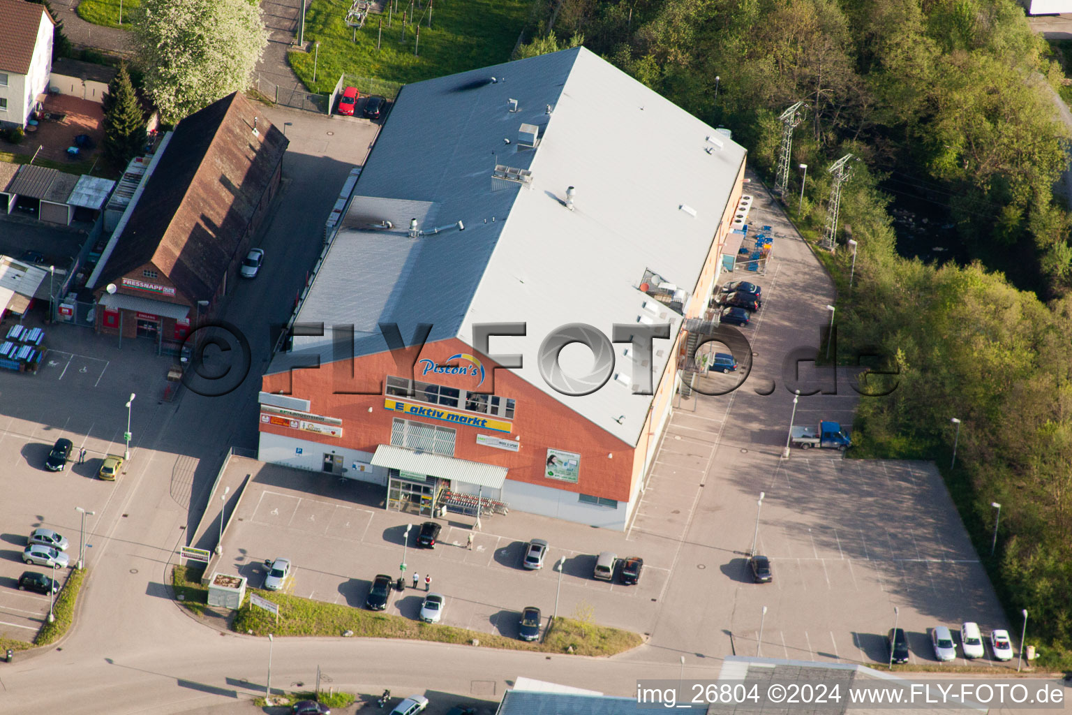 EDEKA Piston in the district Kleinsteinbach in Pfinztal in the state Baden-Wuerttemberg, Germany