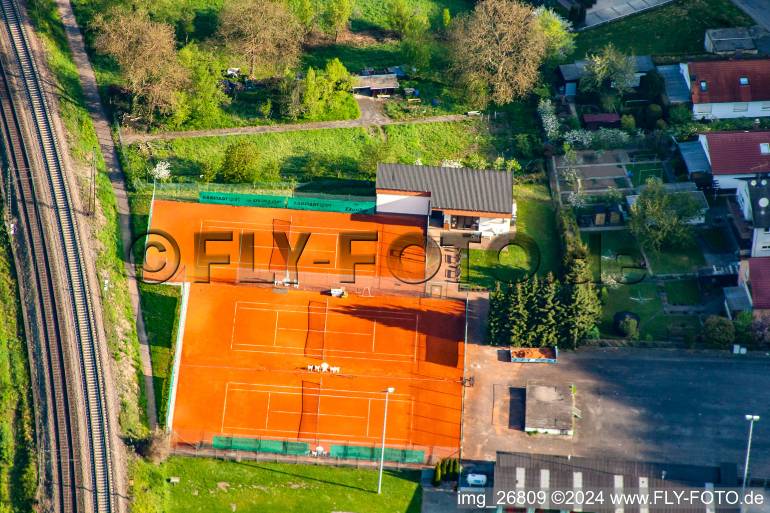 Tennis Club Red-White Söllingen in the district Söllingen in Pfinztal in the state Baden-Wuerttemberg, Germany