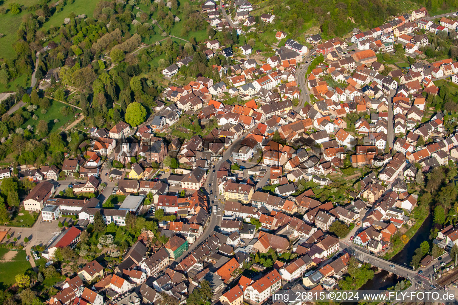 Main Street in the district Söllingen in Pfinztal in the state Baden-Wuerttemberg, Germany