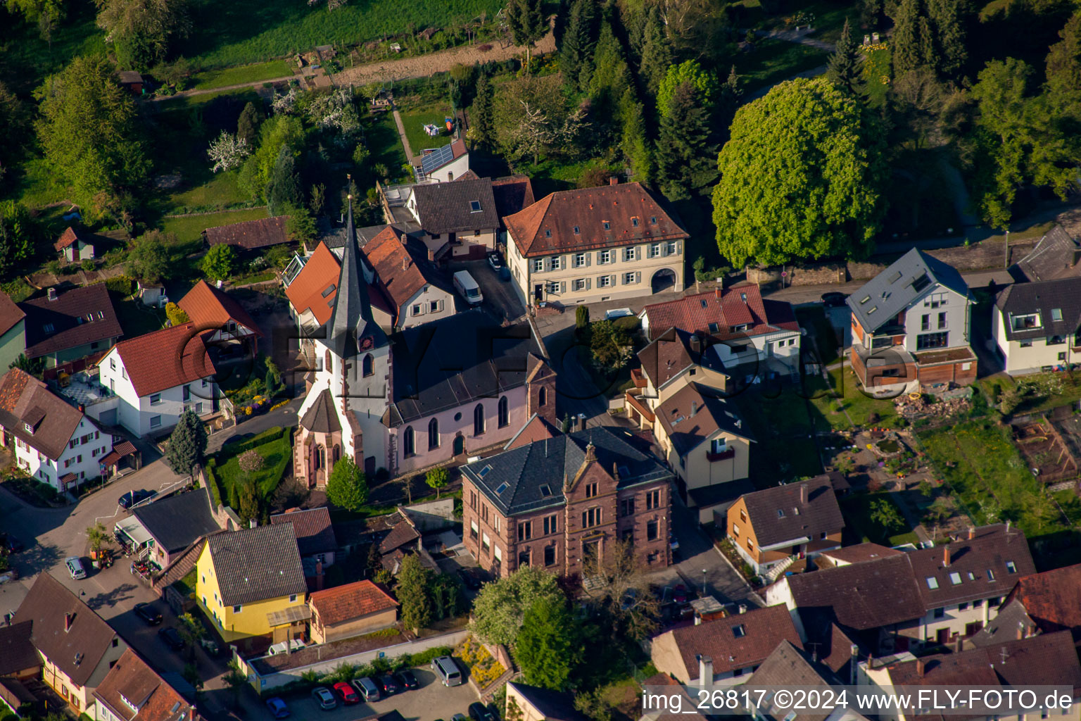 Kirchhofstr in the district Söllingen in Pfinztal in the state Baden-Wuerttemberg, Germany