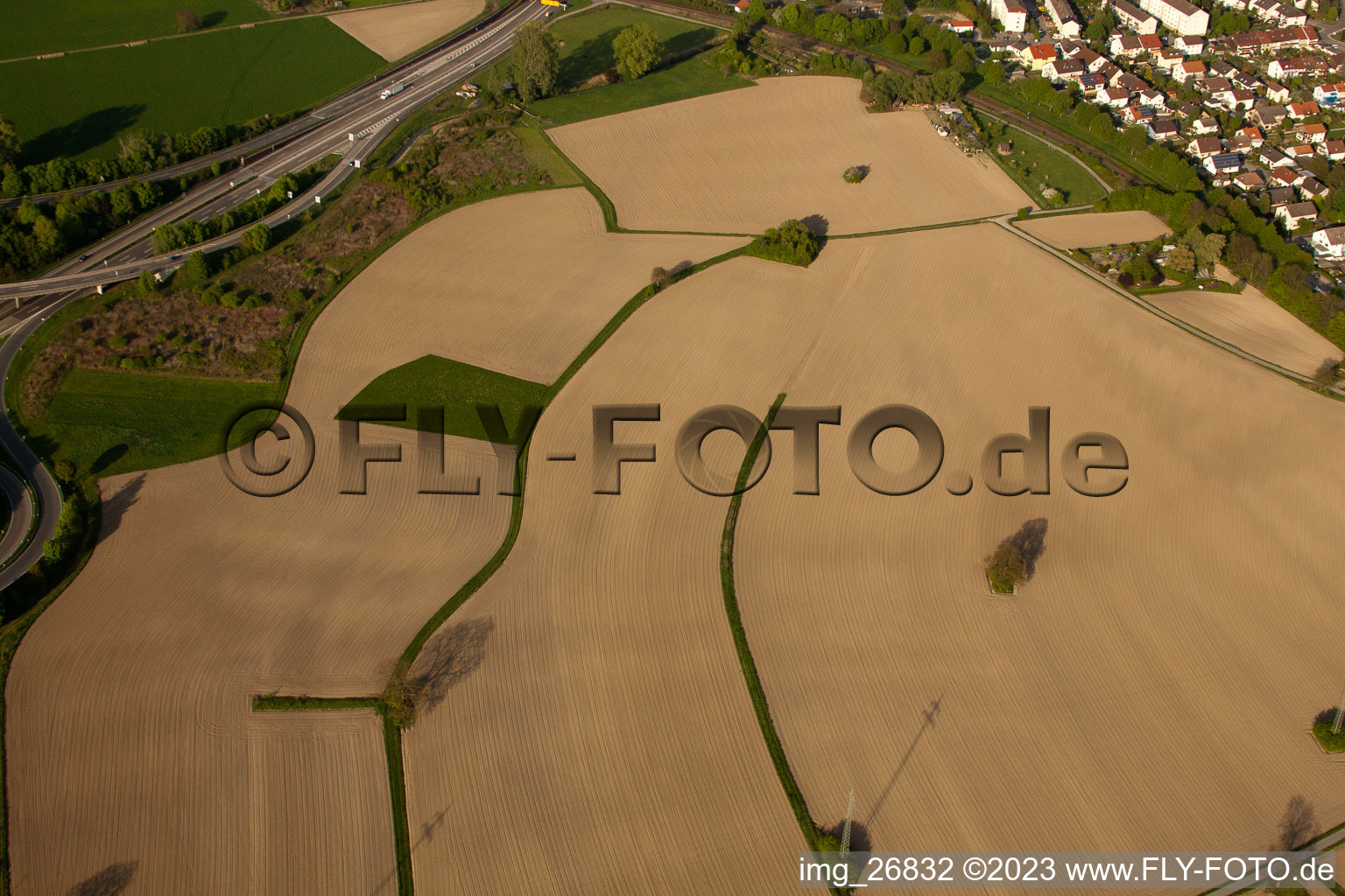 District Maximiliansau in Wörth am Rhein in the state Rhineland-Palatinate, Germany out of the air