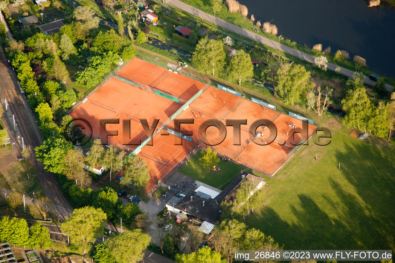 Sports facilities tennis club in the district Daxlanden in Karlsruhe in the state Baden-Wuerttemberg, Germany