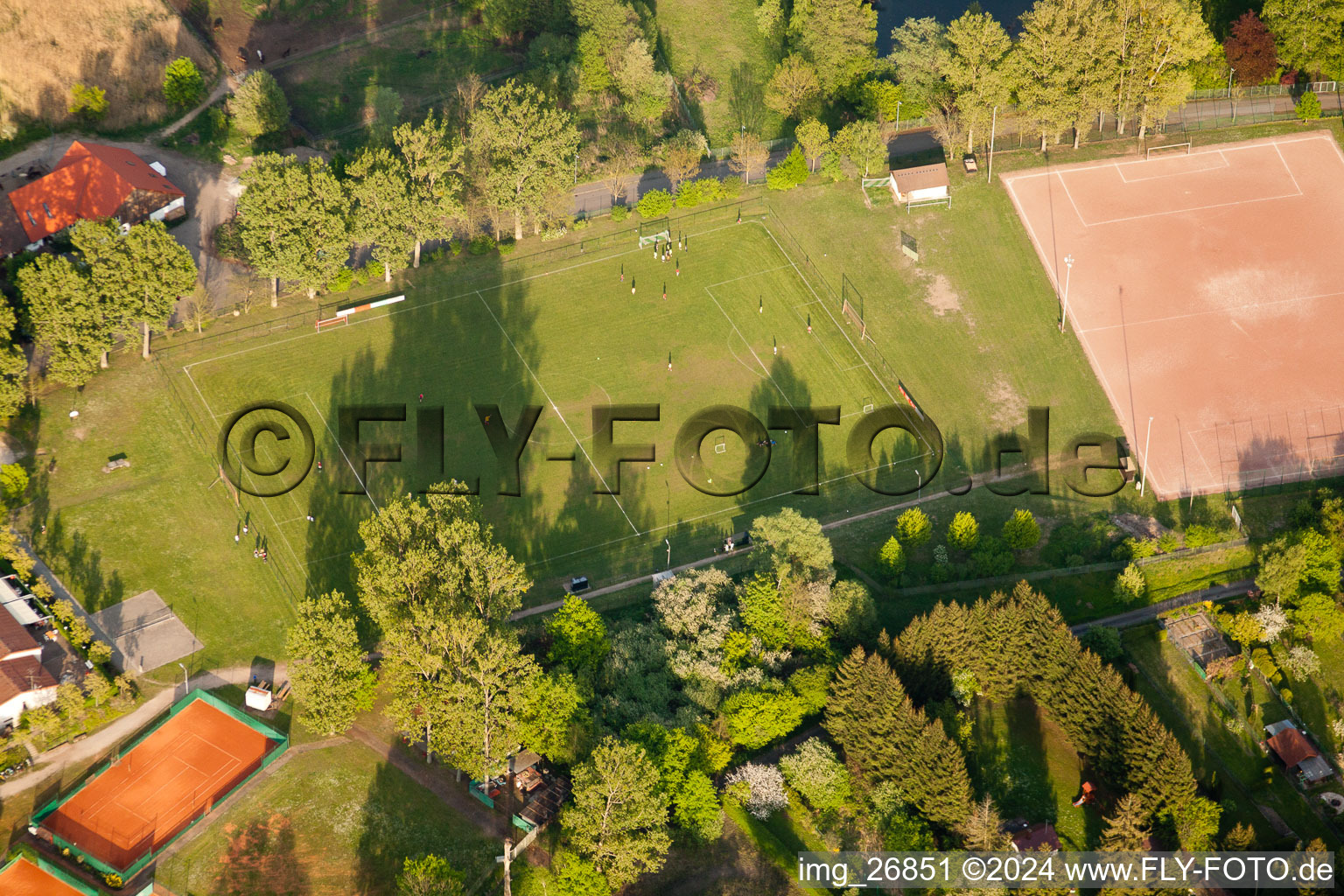 Sports facilities in the district Daxlanden in Karlsruhe in the state Baden-Wuerttemberg, Germany