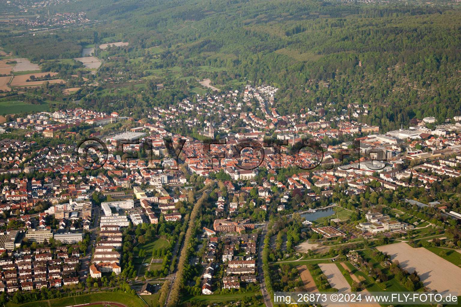 From the south in Ettlingen in the state Baden-Wuerttemberg, Germany