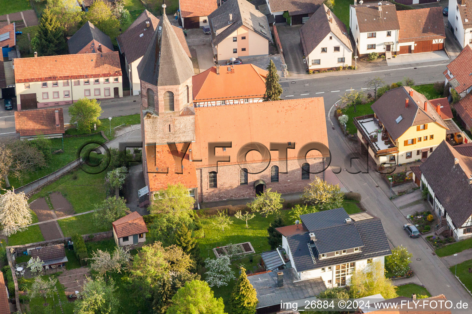 Church building of St. George in the village of in Voelkersbach in the state Baden-Wurttemberg, Germany